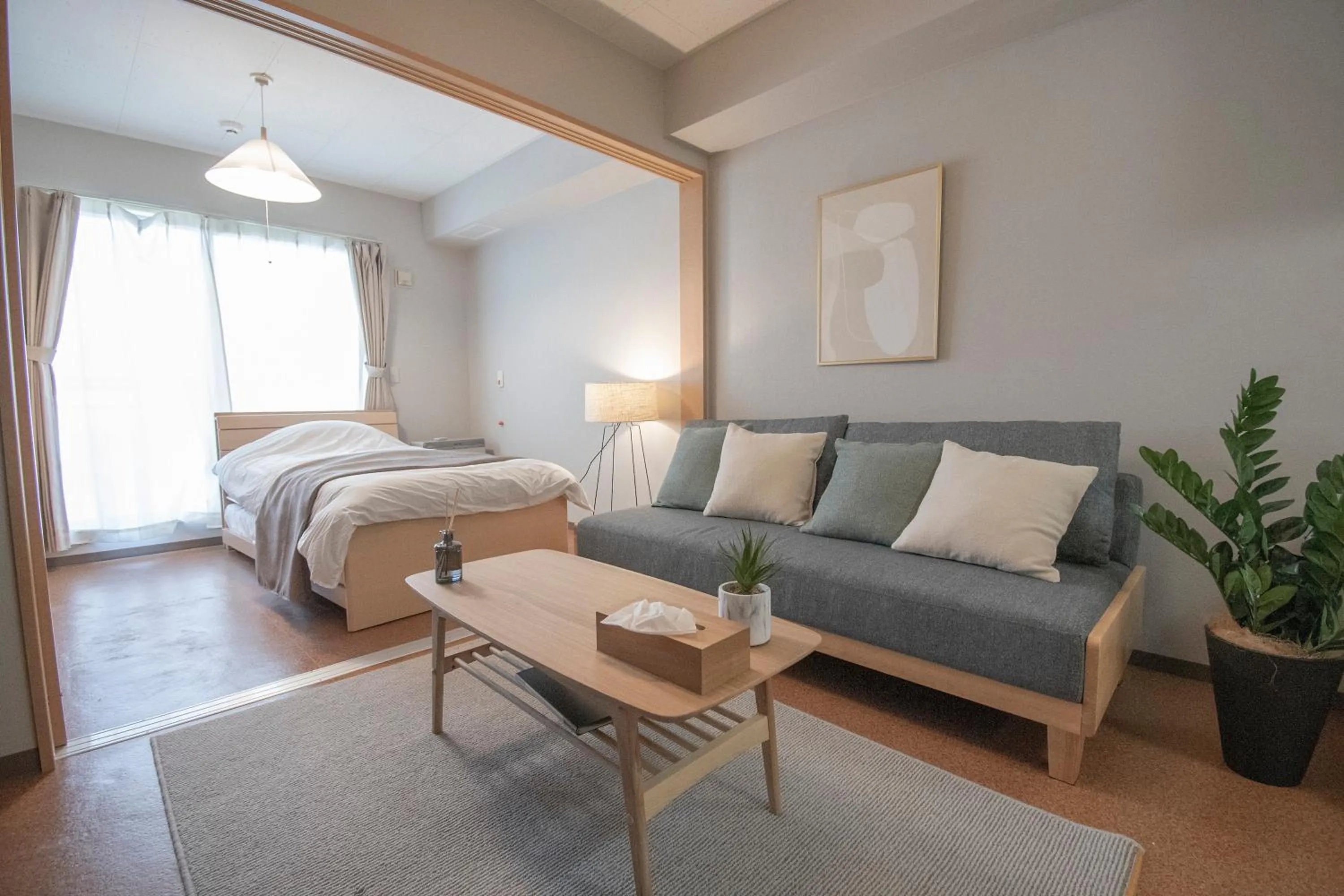 Photo of the whole room, Bed in UCHI Living Stay Otaru Suitengu