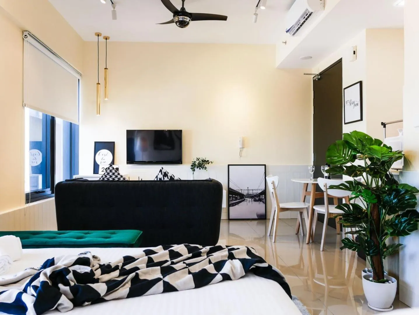 Living room, Bed in Tropicana 218 Macalister Studio with Seaview