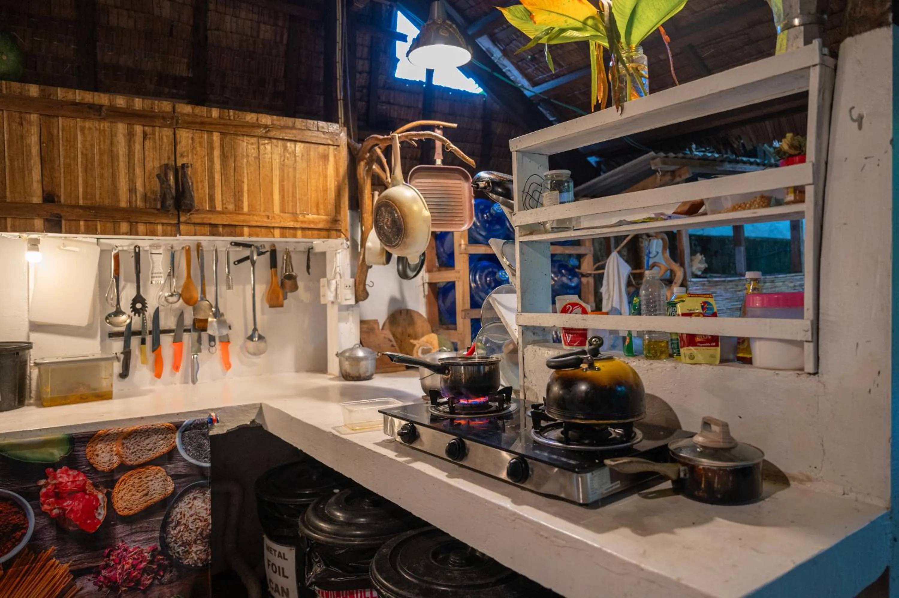 Communal kitchen in Soffta Surf Ranch