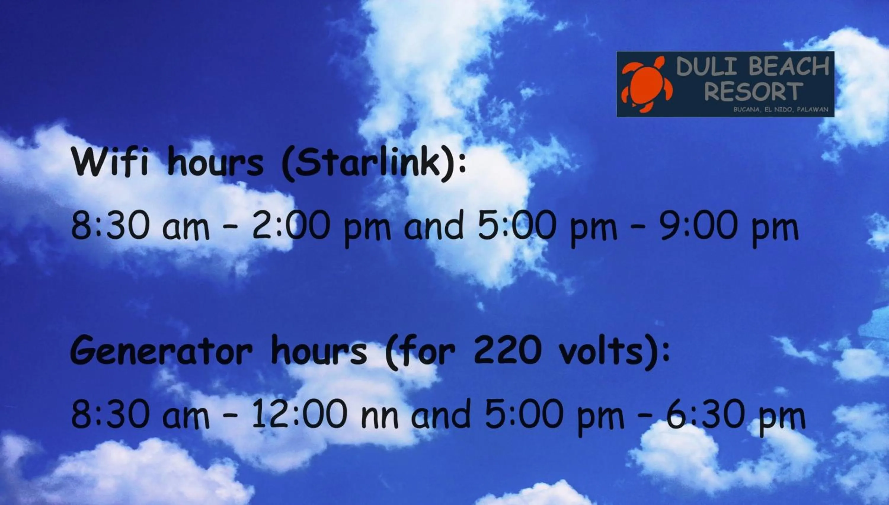 Area and facilities in Duli Beach Resort