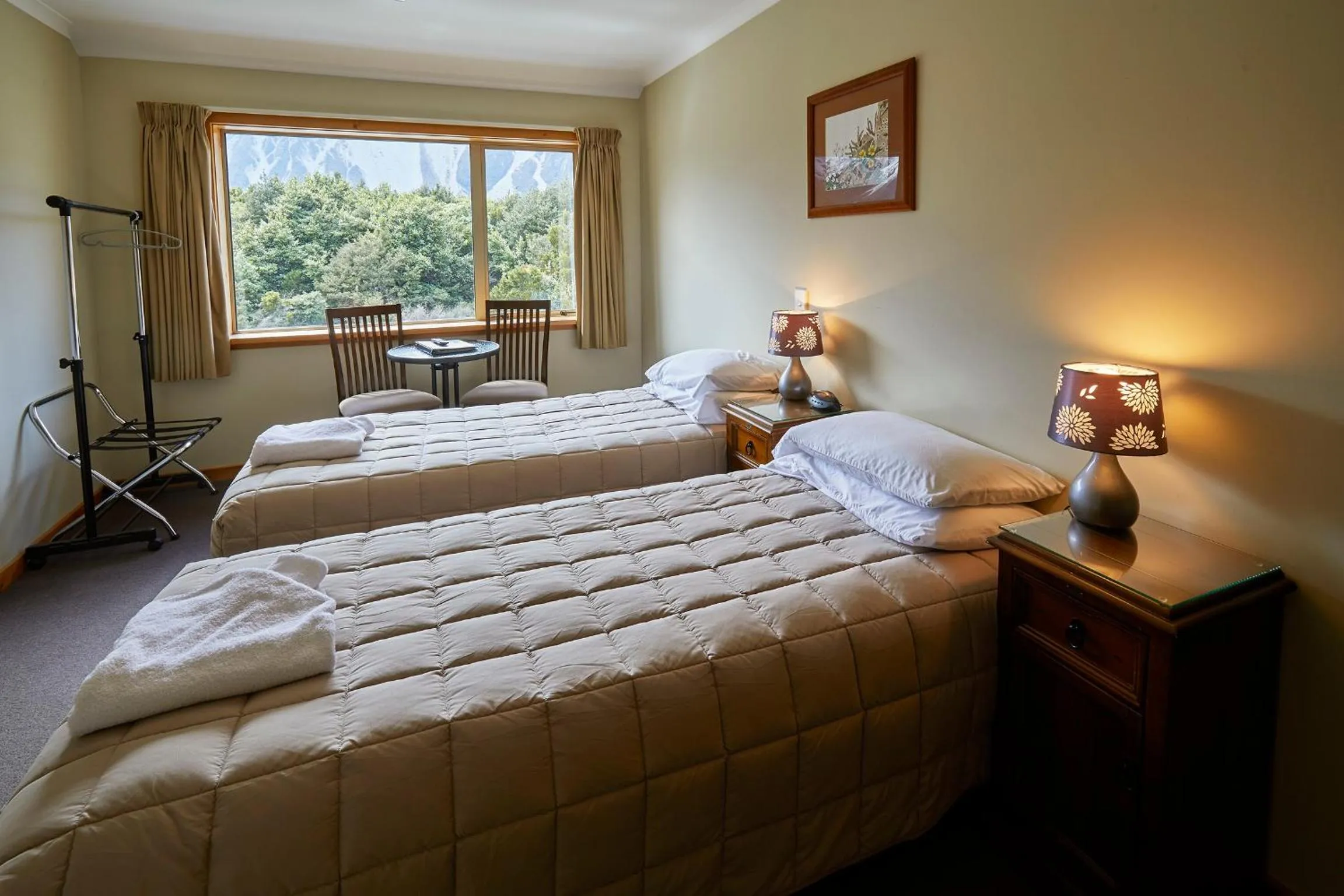 Bed in Aoraki Mount Cook Alpine Lodge
