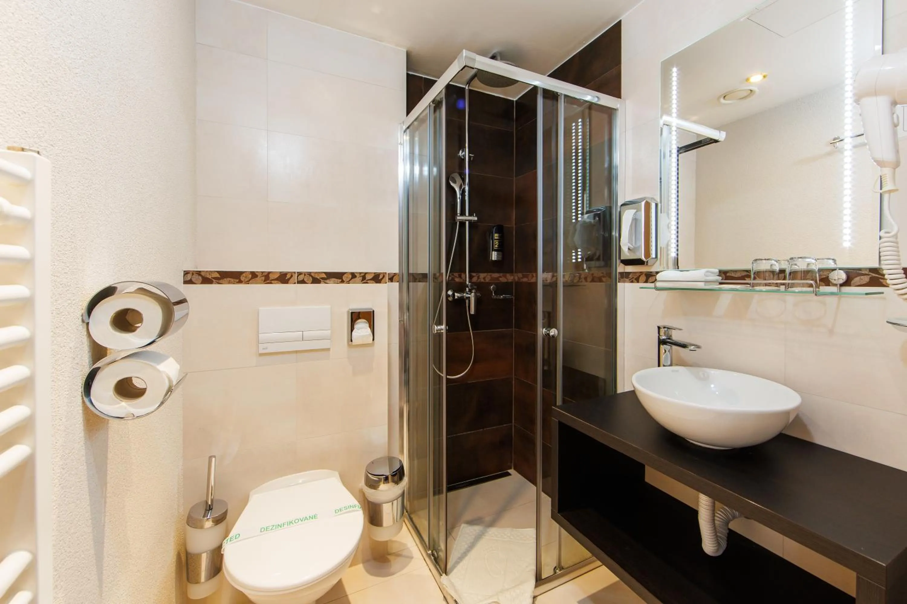 Shower in APLEND CITY Hotel Perugia