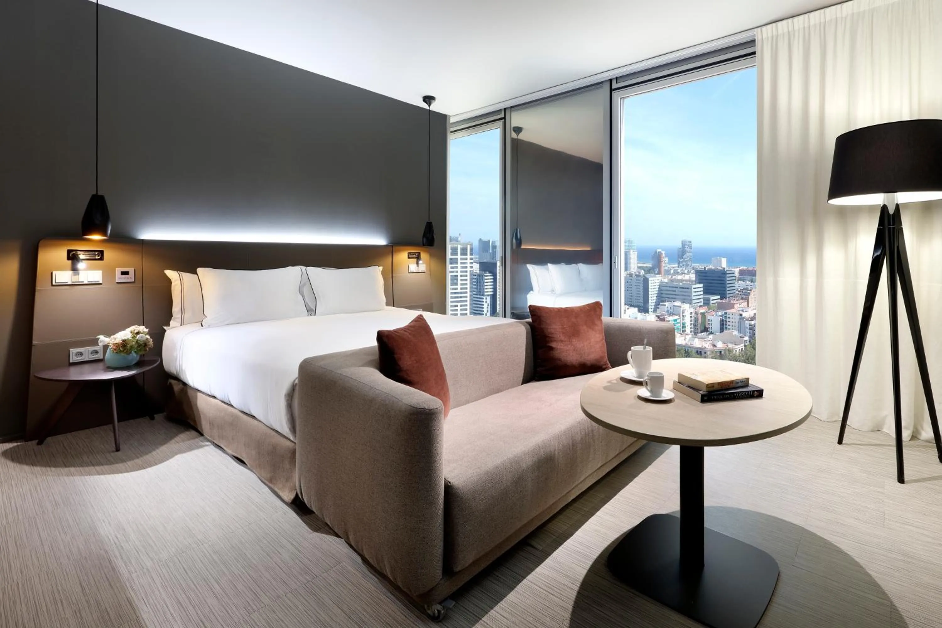 Bed in The Level at Melia Barcelona Sky