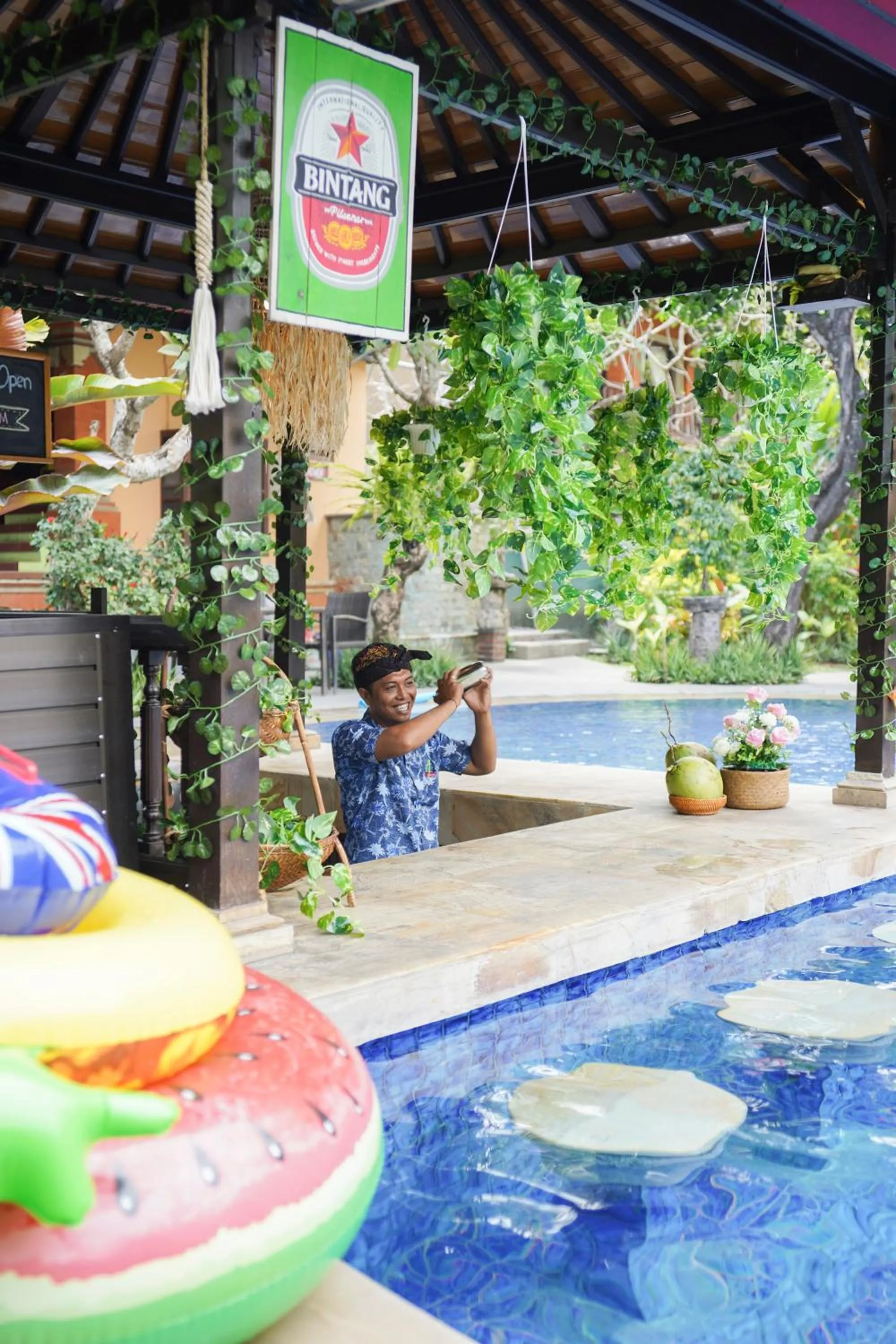 Pool view in Three Brothers Bali Legian Bungalows & Villas