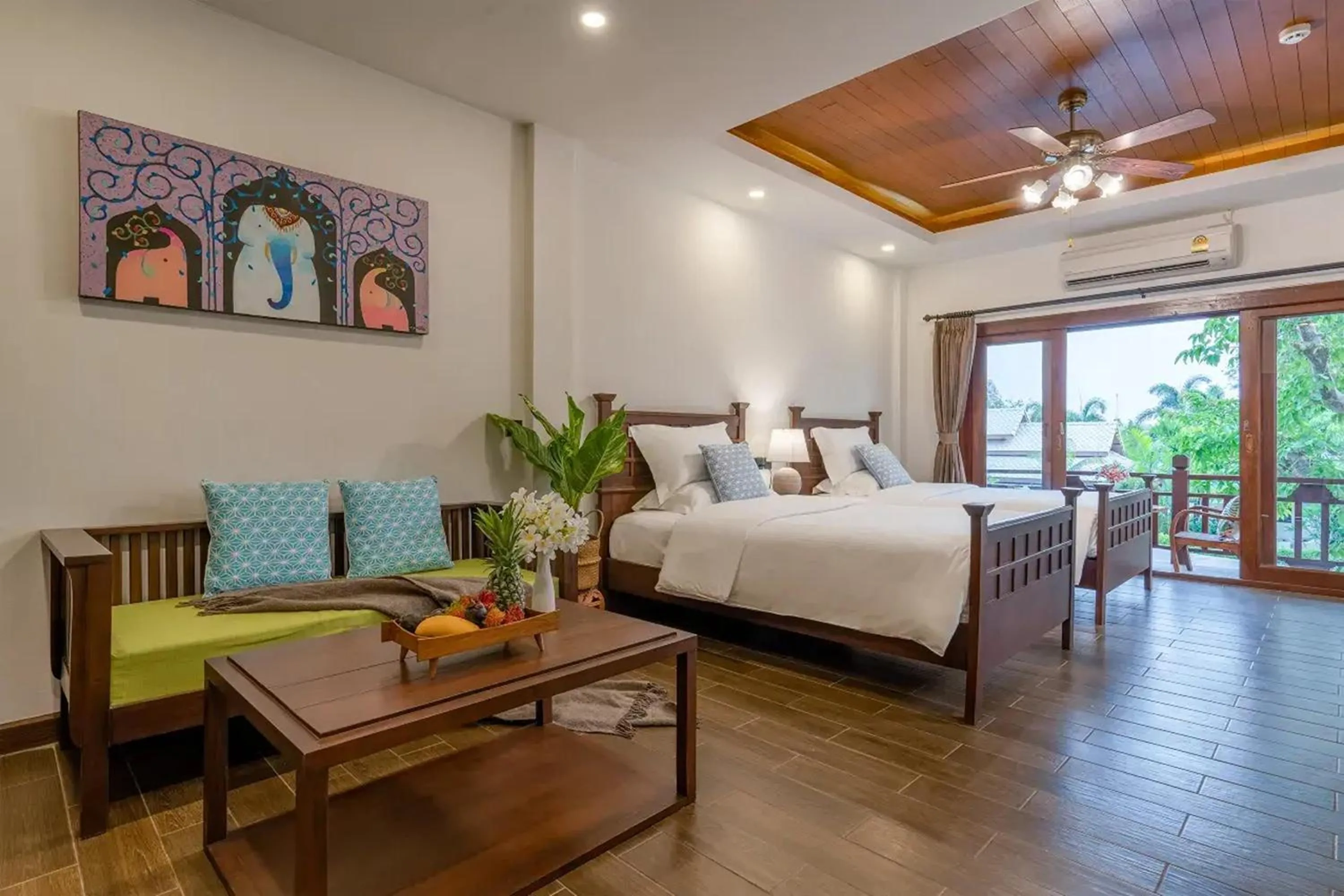 Bed in Lanna Deer Resort Chiang Mai