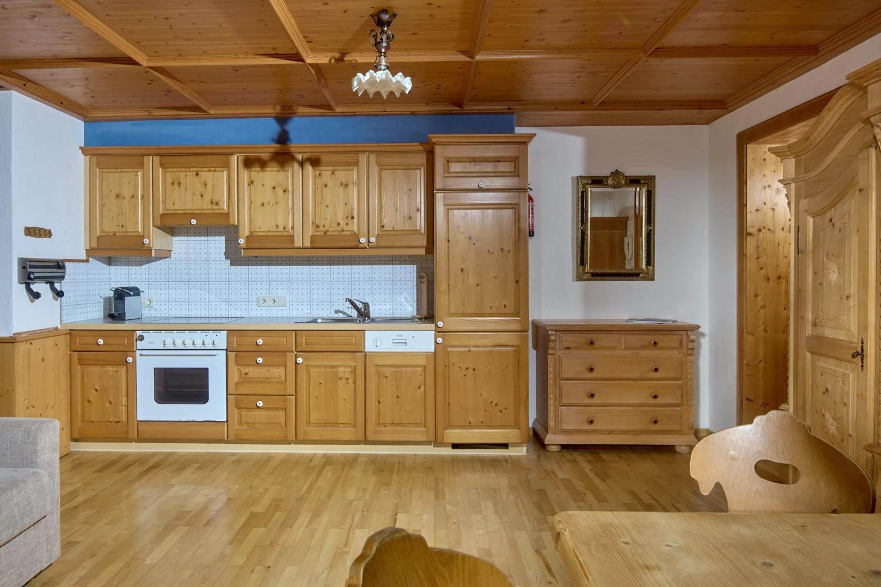Kitchen or kitchenette in Alt Montafon Hotel Appartements by Pferd auf Wolke