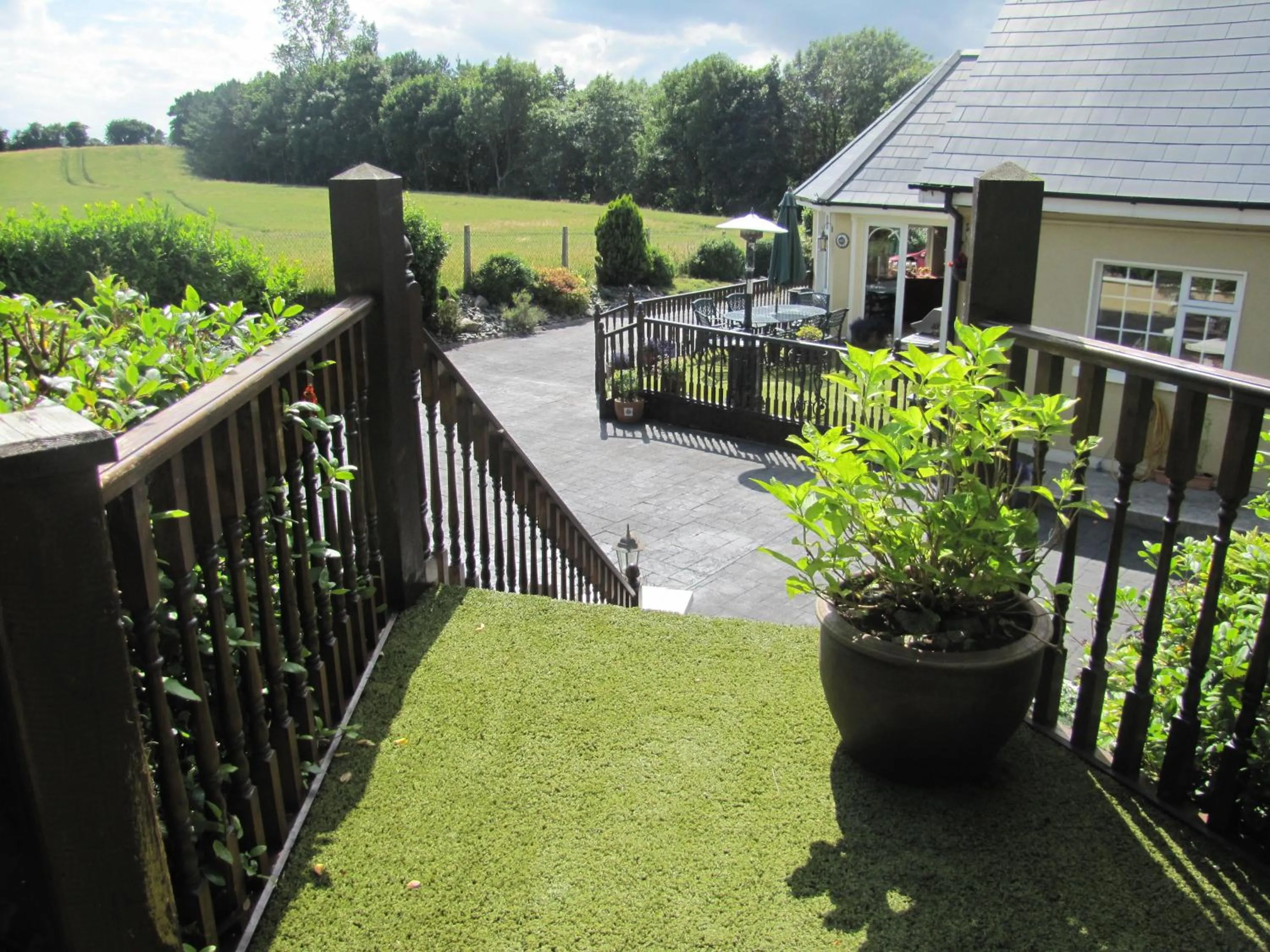 Garden view in Riverside Lodge