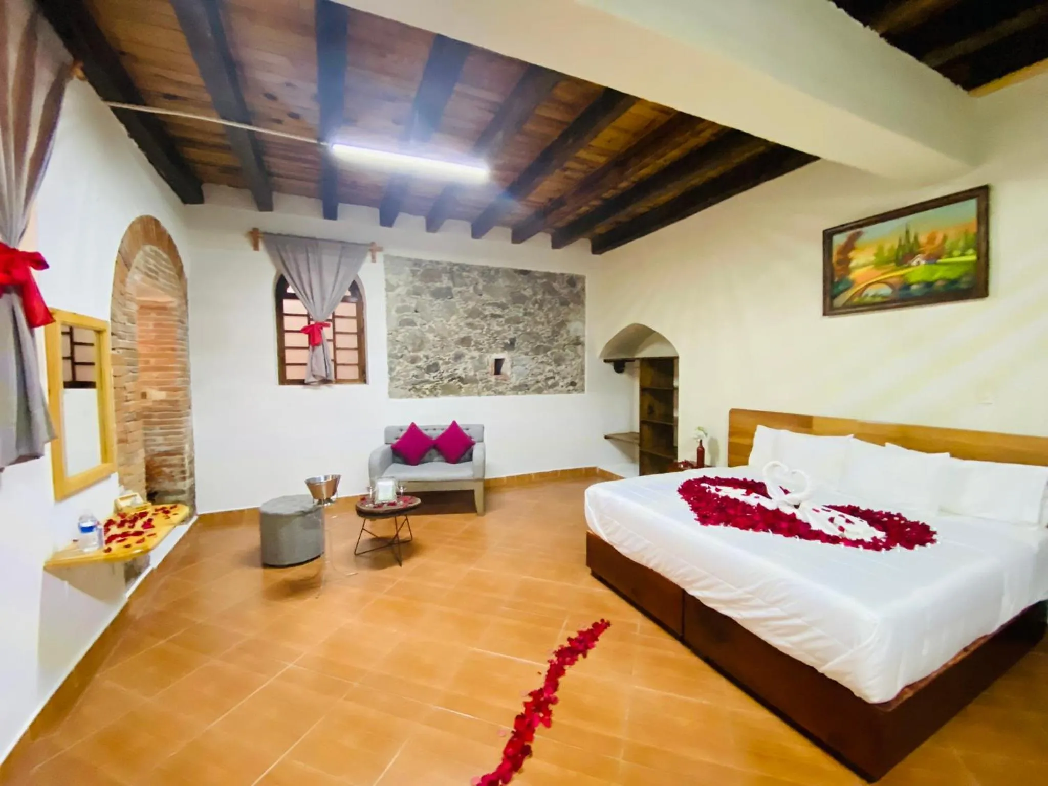 Bed in HOTEL EX HACIENDA EL MOLINO