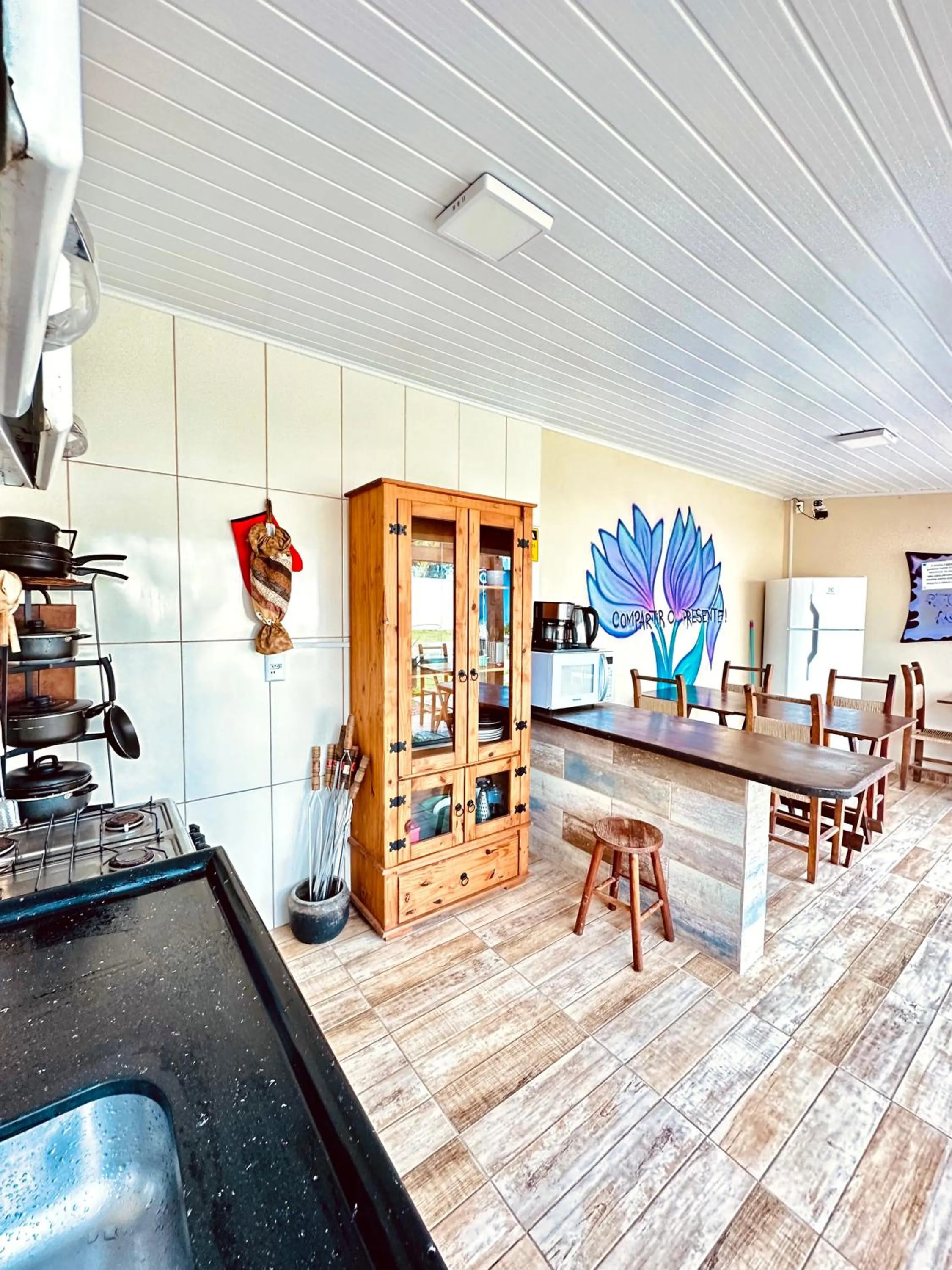 Kitchen or kitchenette in Pousada Lagoa Encantada