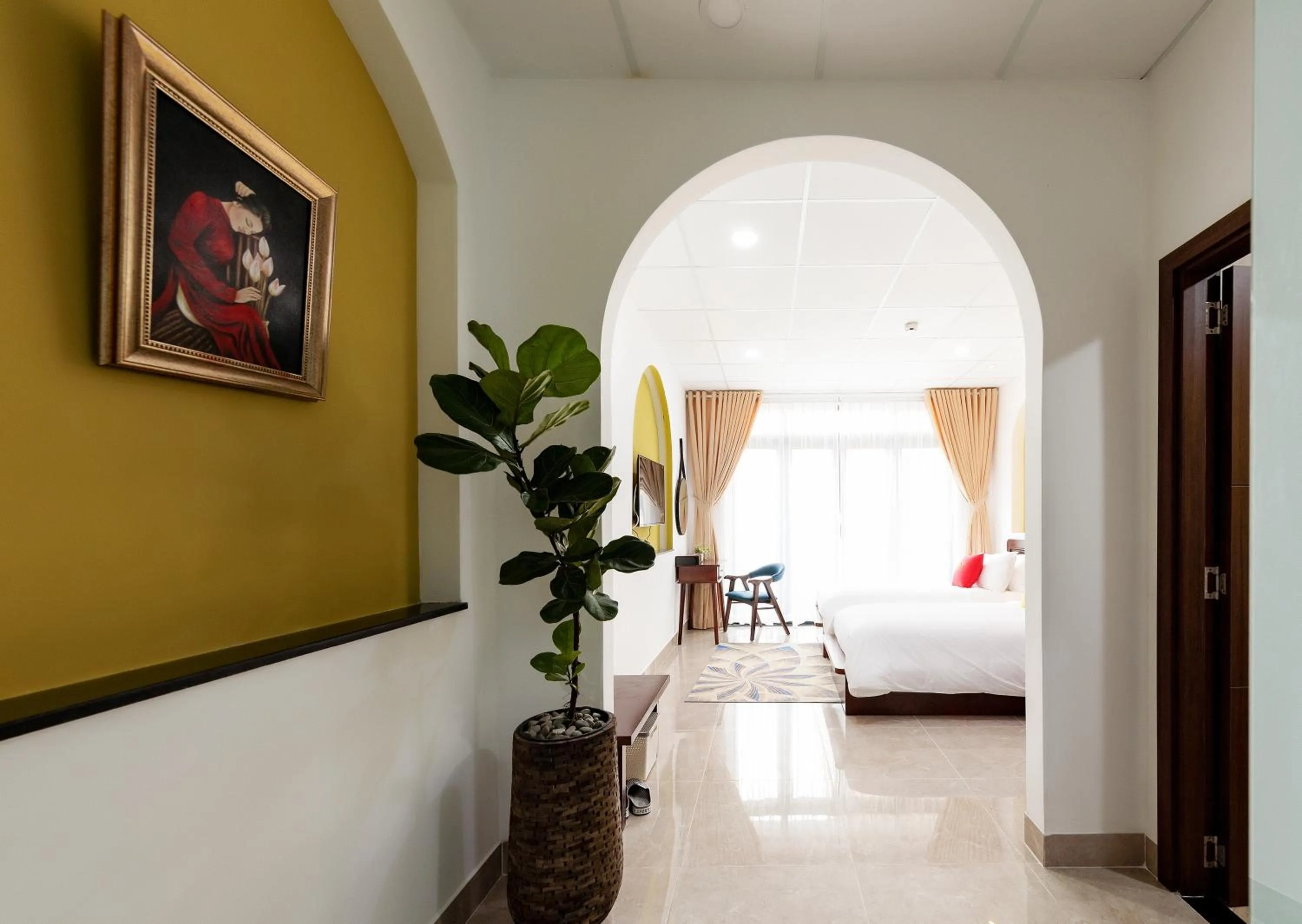 Bedroom, Bed in Chez Mimosa Petite - Free Laundry