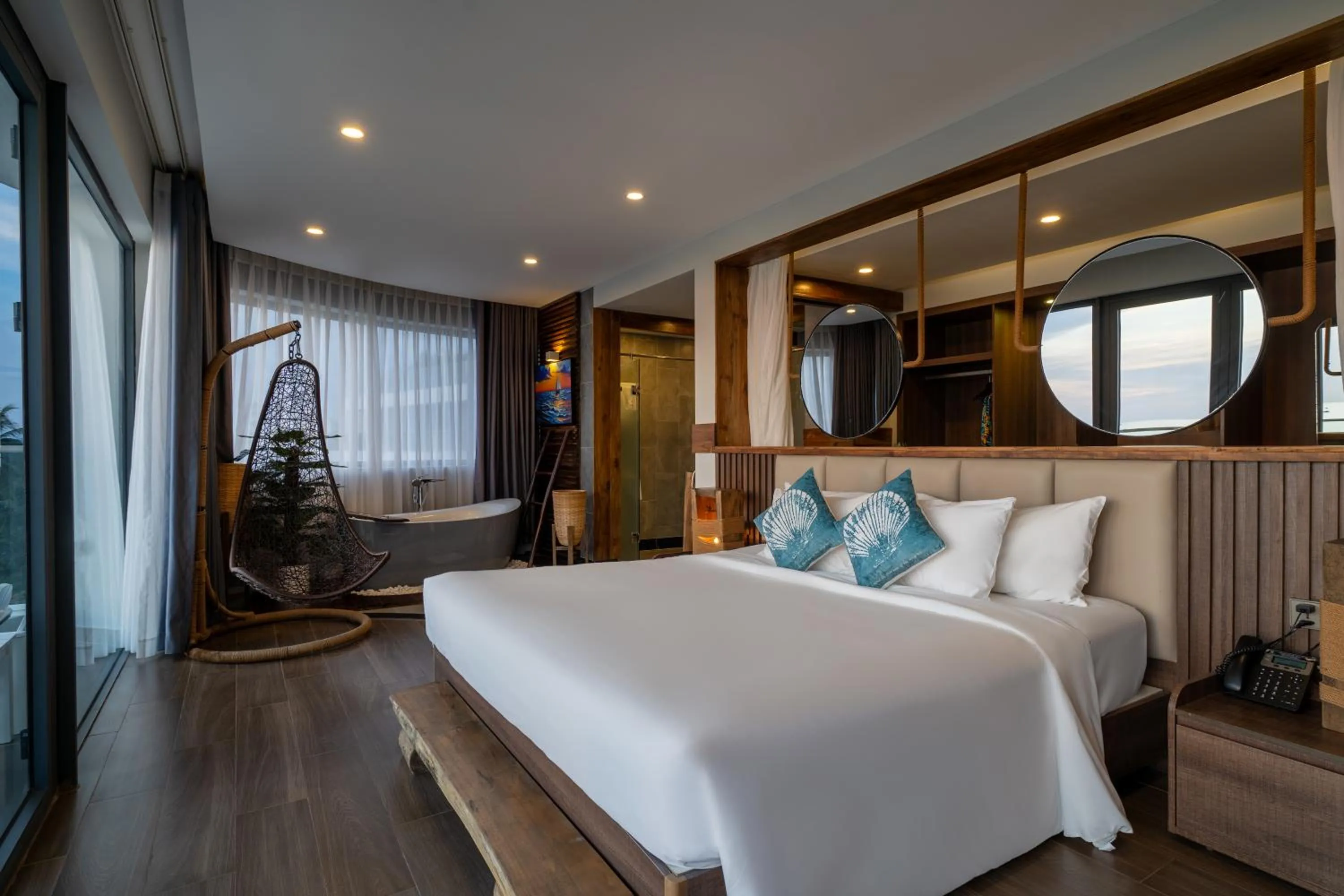 Bed in Sunset Beach Resort and Spa