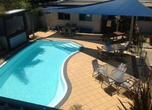 Pool view in Portarlington Beach Motel