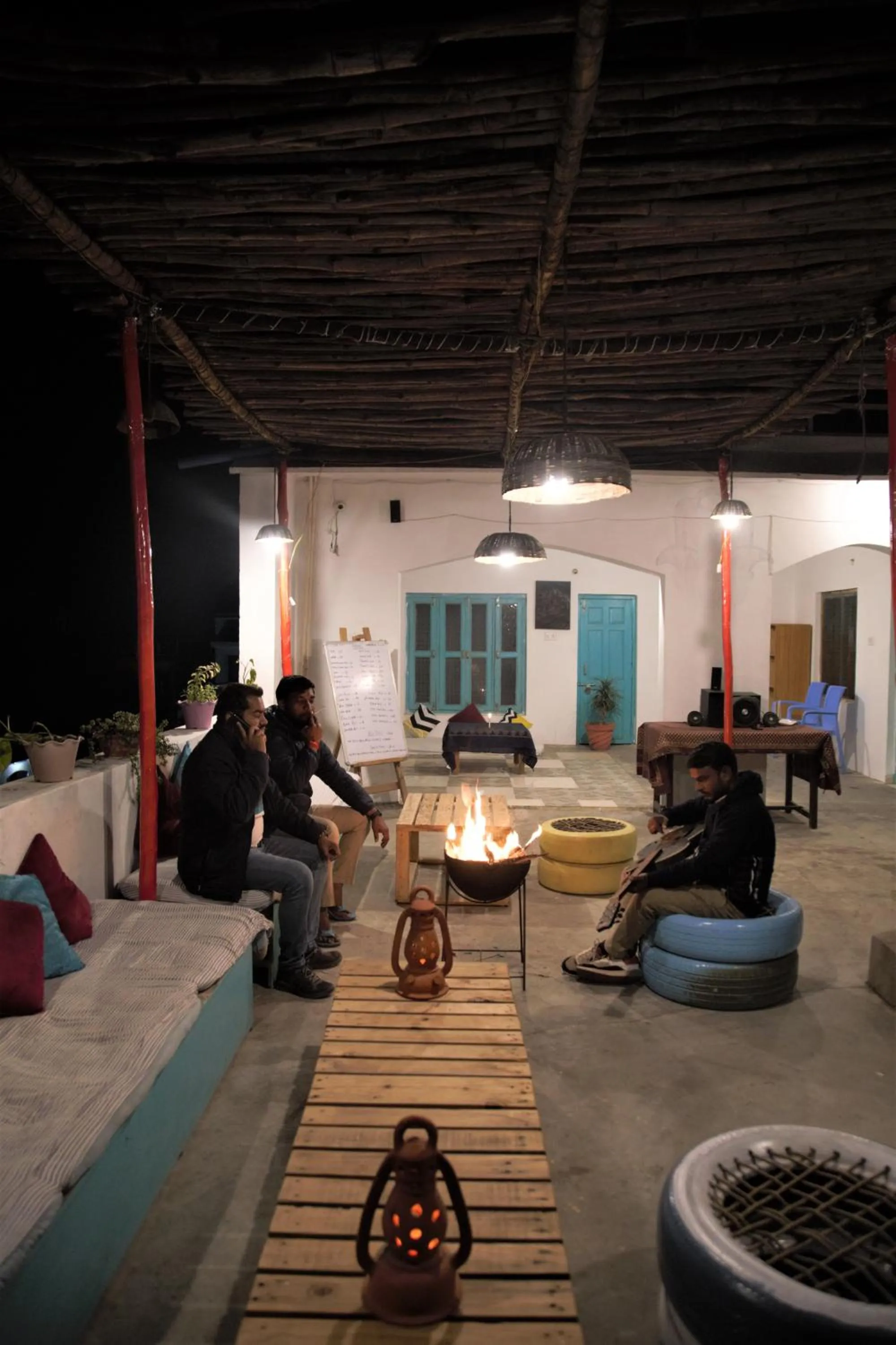 Seating area in Moustache Khajuraho