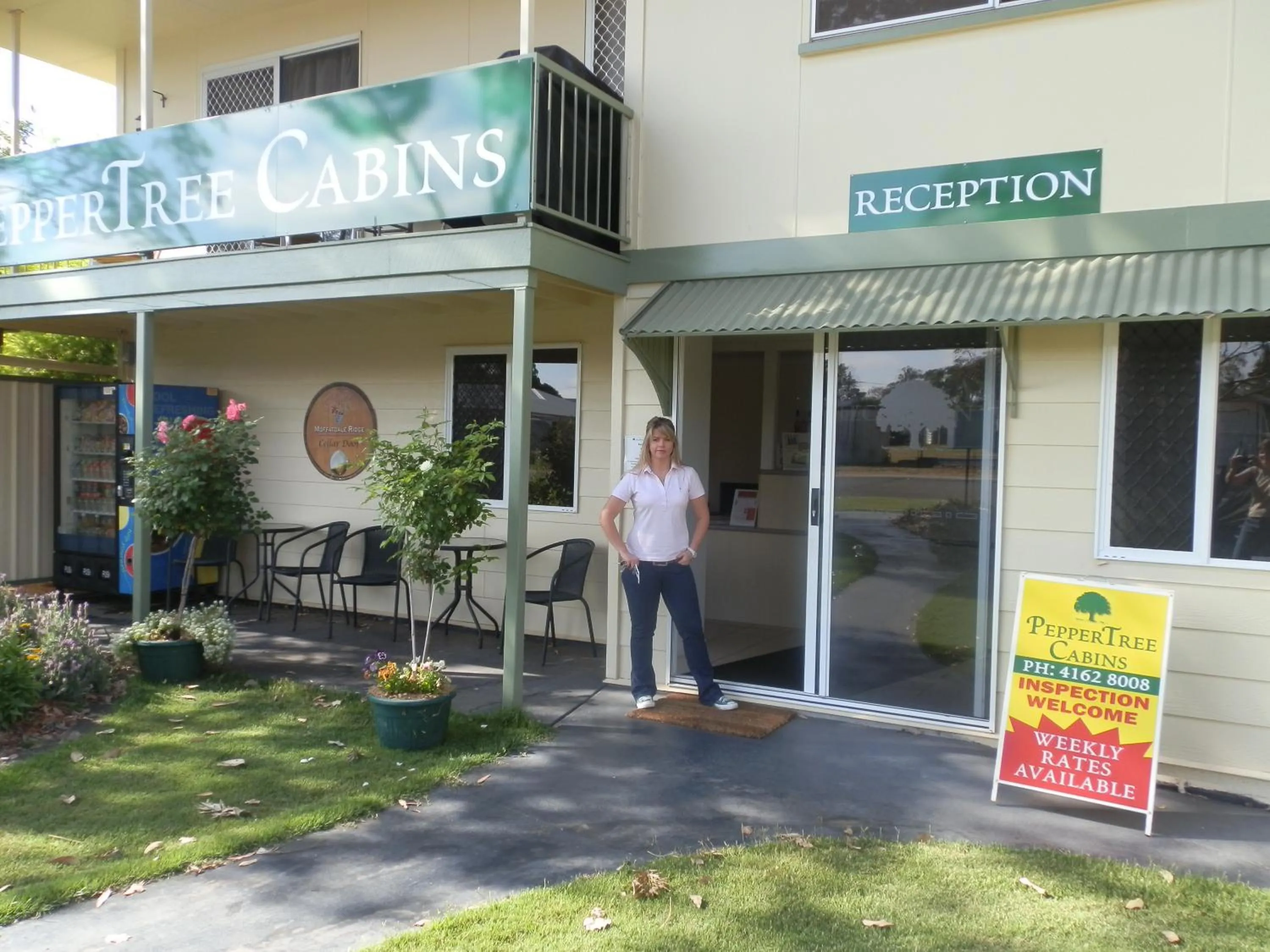 Facade/entrance in PepperTree Cabins, Kingaroy