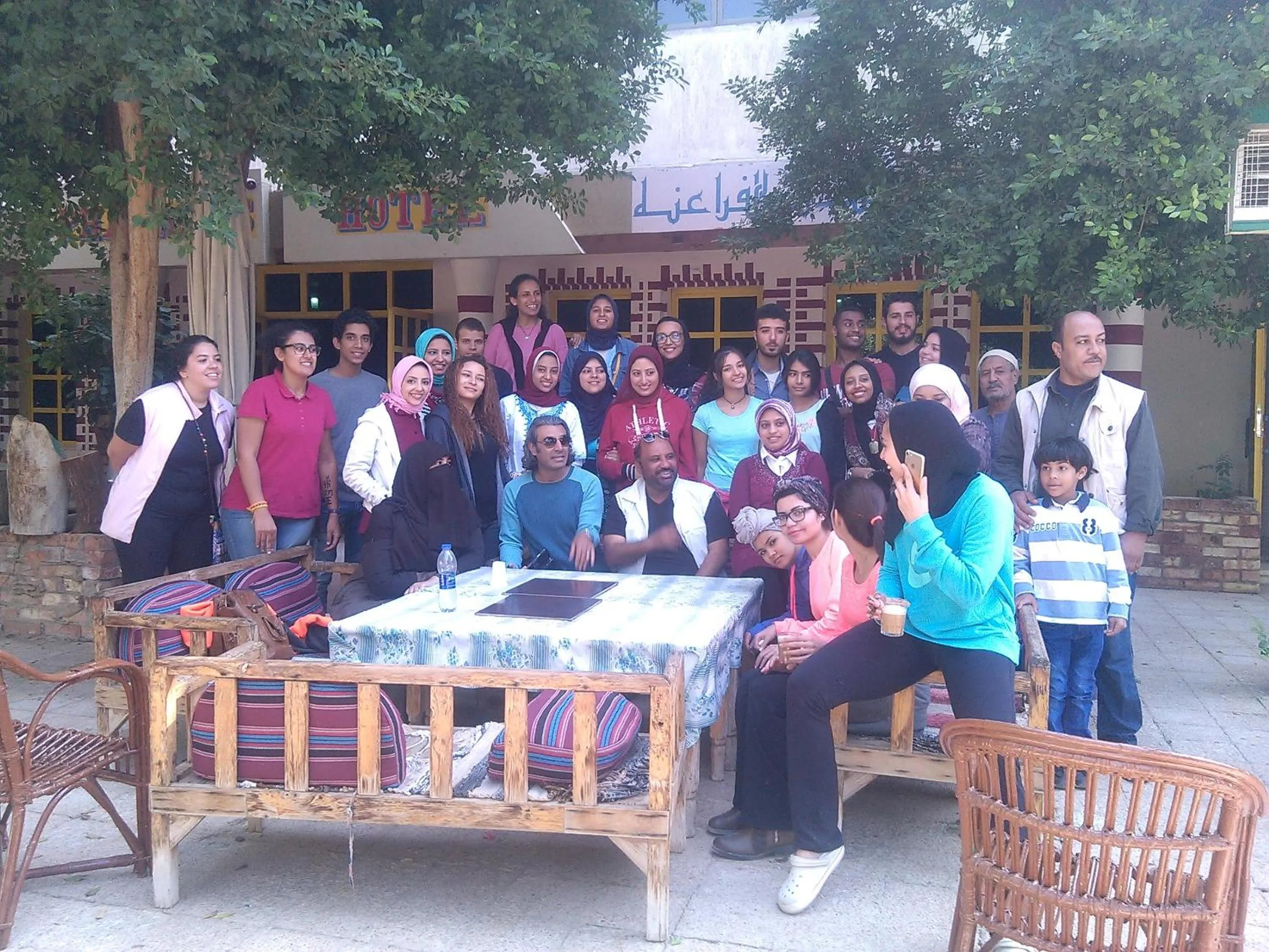 group of guests in Pharaohs Hotel