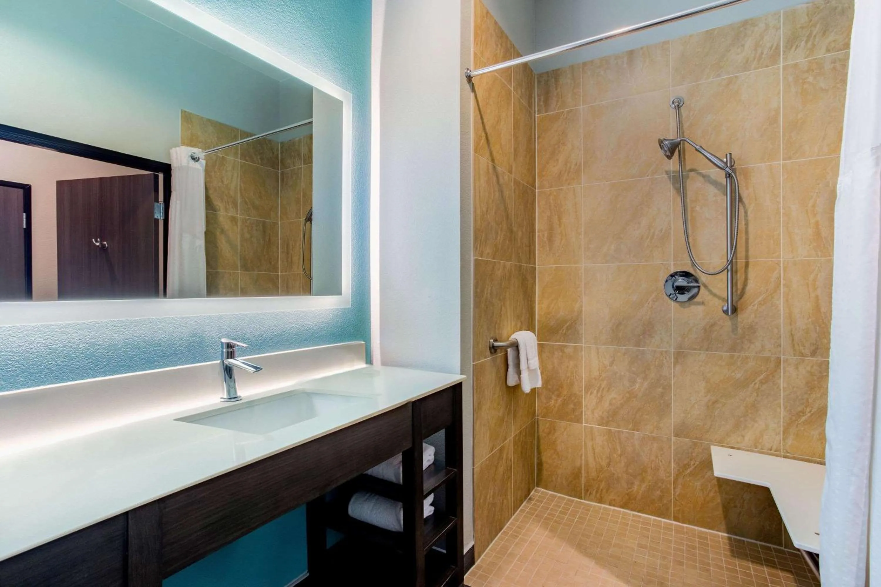Shower in La Quinta Inn & Suites by Wyndham Northlake Ft. Worth