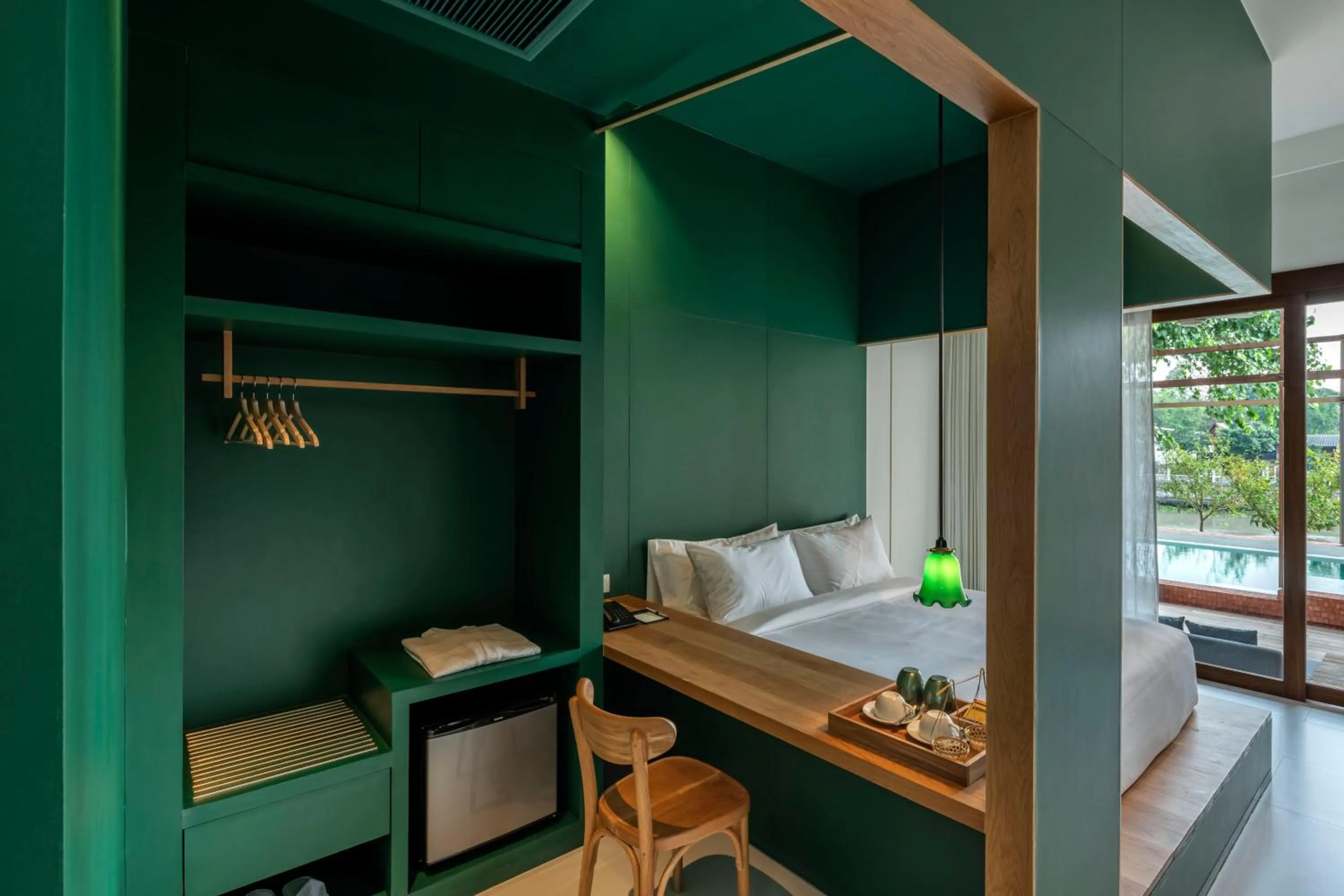 Bedroom, Bed in Baan Pomphet