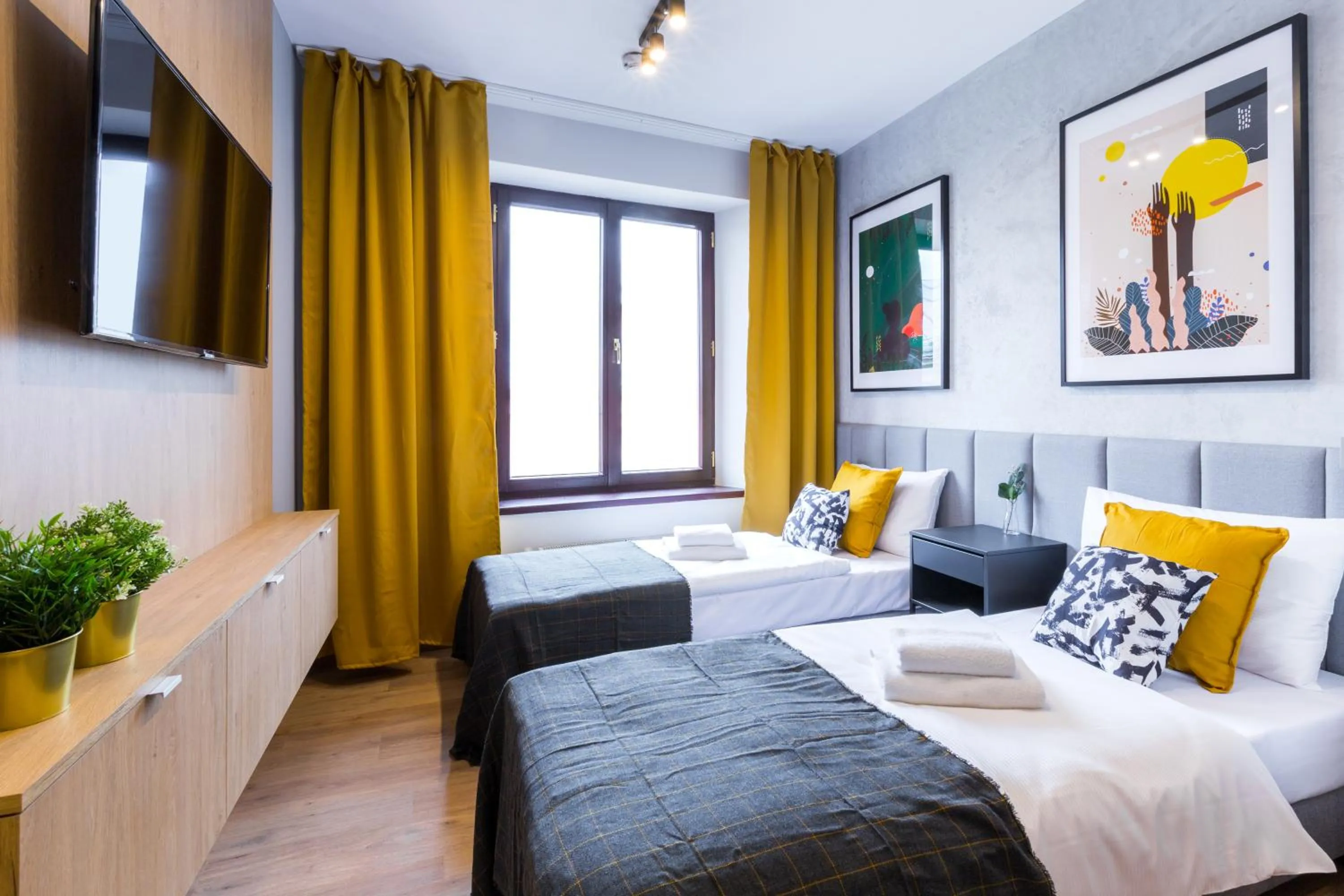 TV and multimedia, Bed in Szewska 7 Apartments