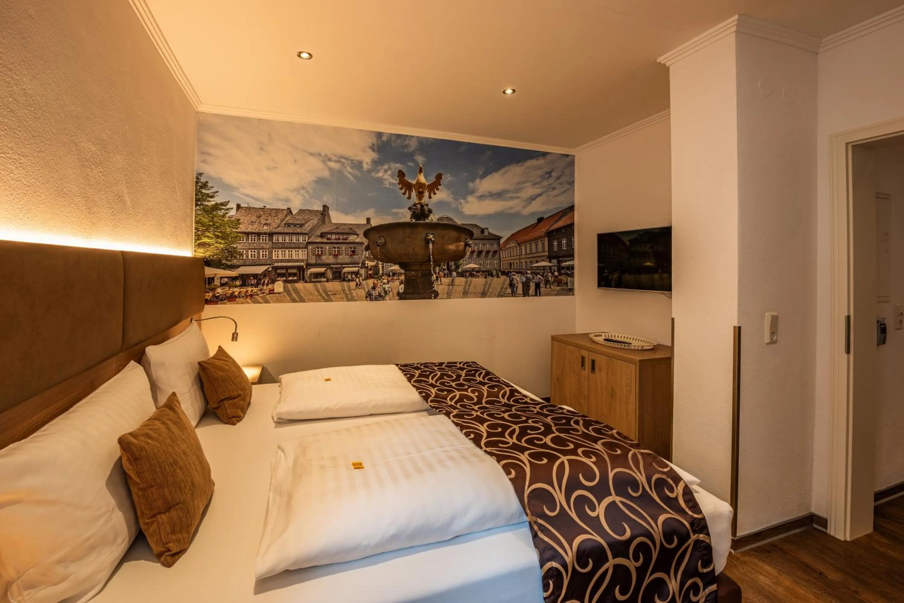 Bedroom, Bed in City-Appartements Am Wall