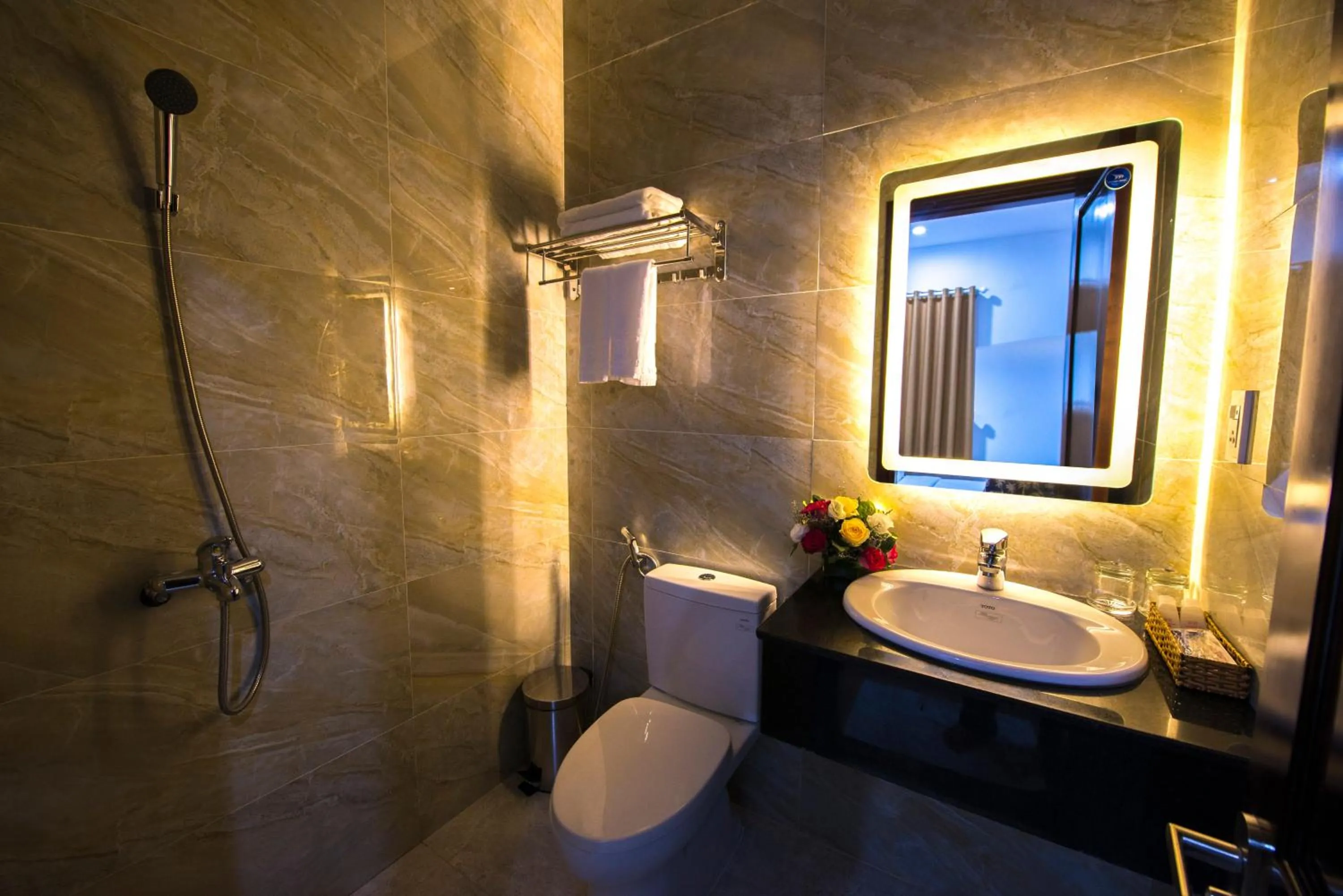 Bathroom in Dac Tin Luxury Hotel
