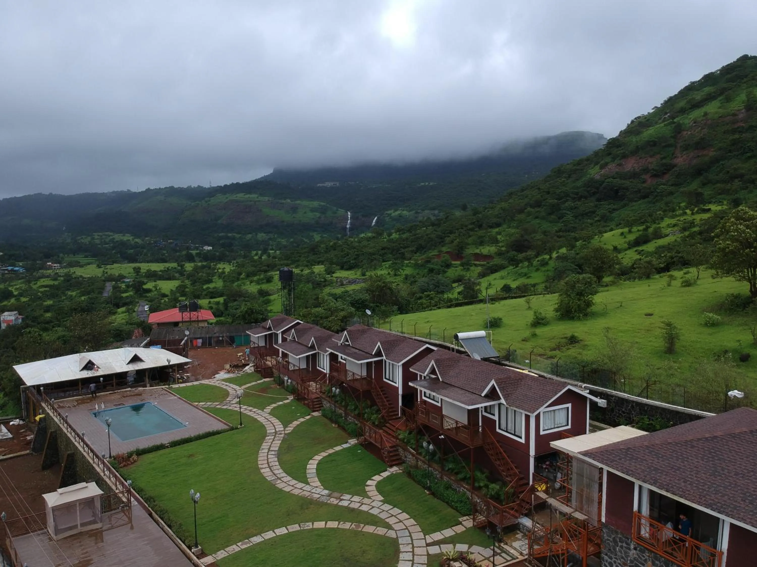 Bird's eye view in Green Velvet Resort-Near Pawna Lake