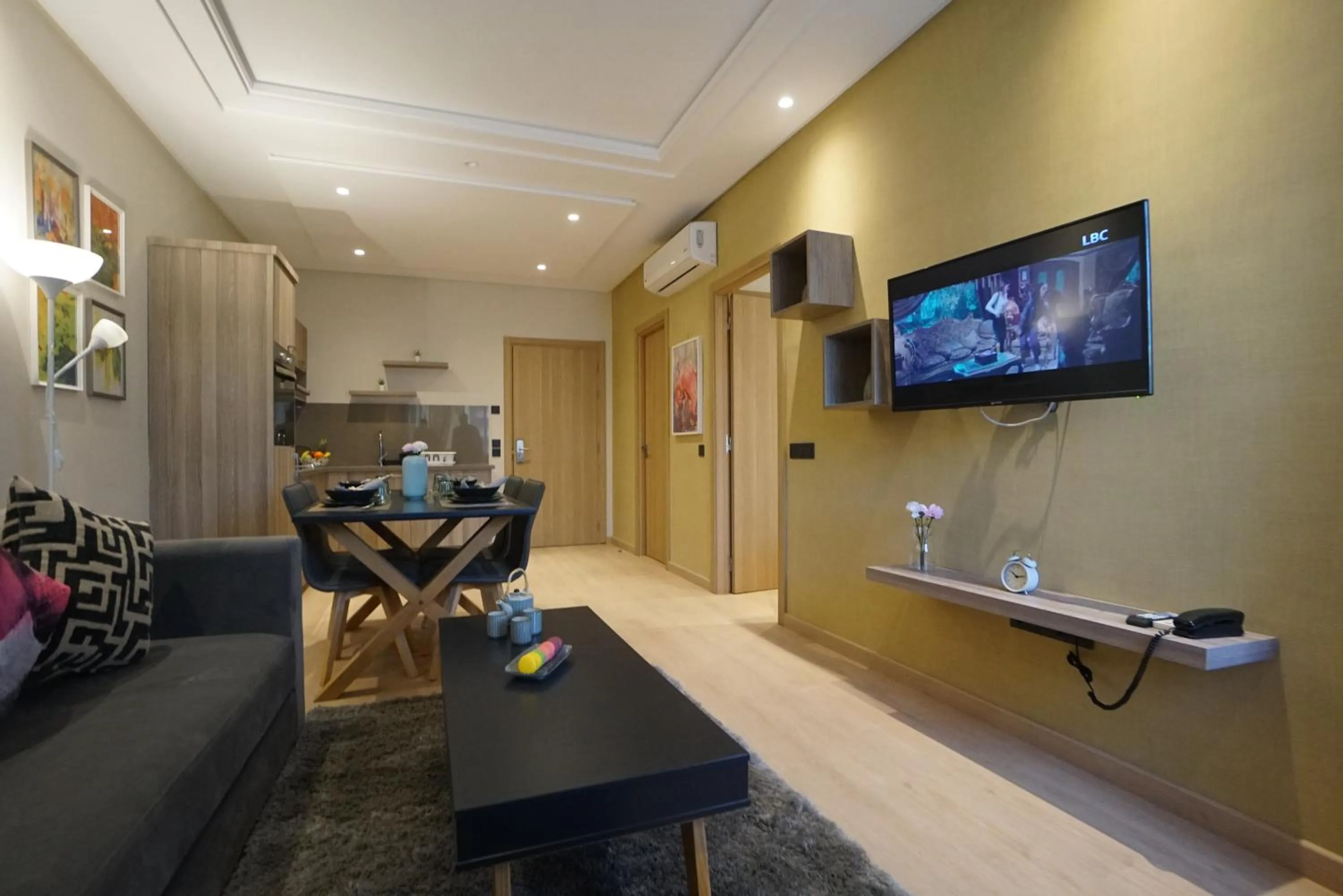 TV and multimedia in Flamant Rose Appart Hotel