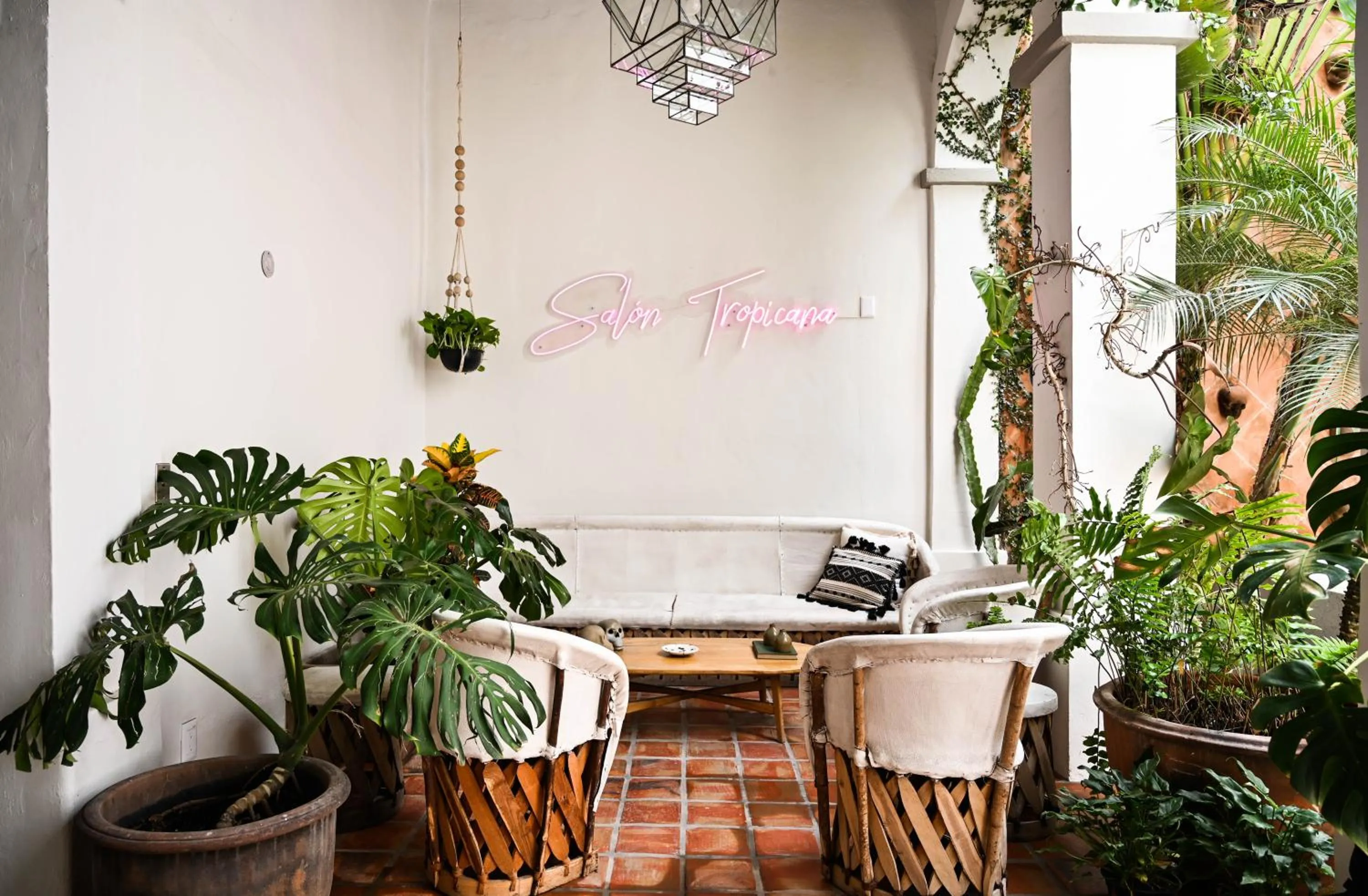 Seating area in Casa Blanco by Barrio Mexico