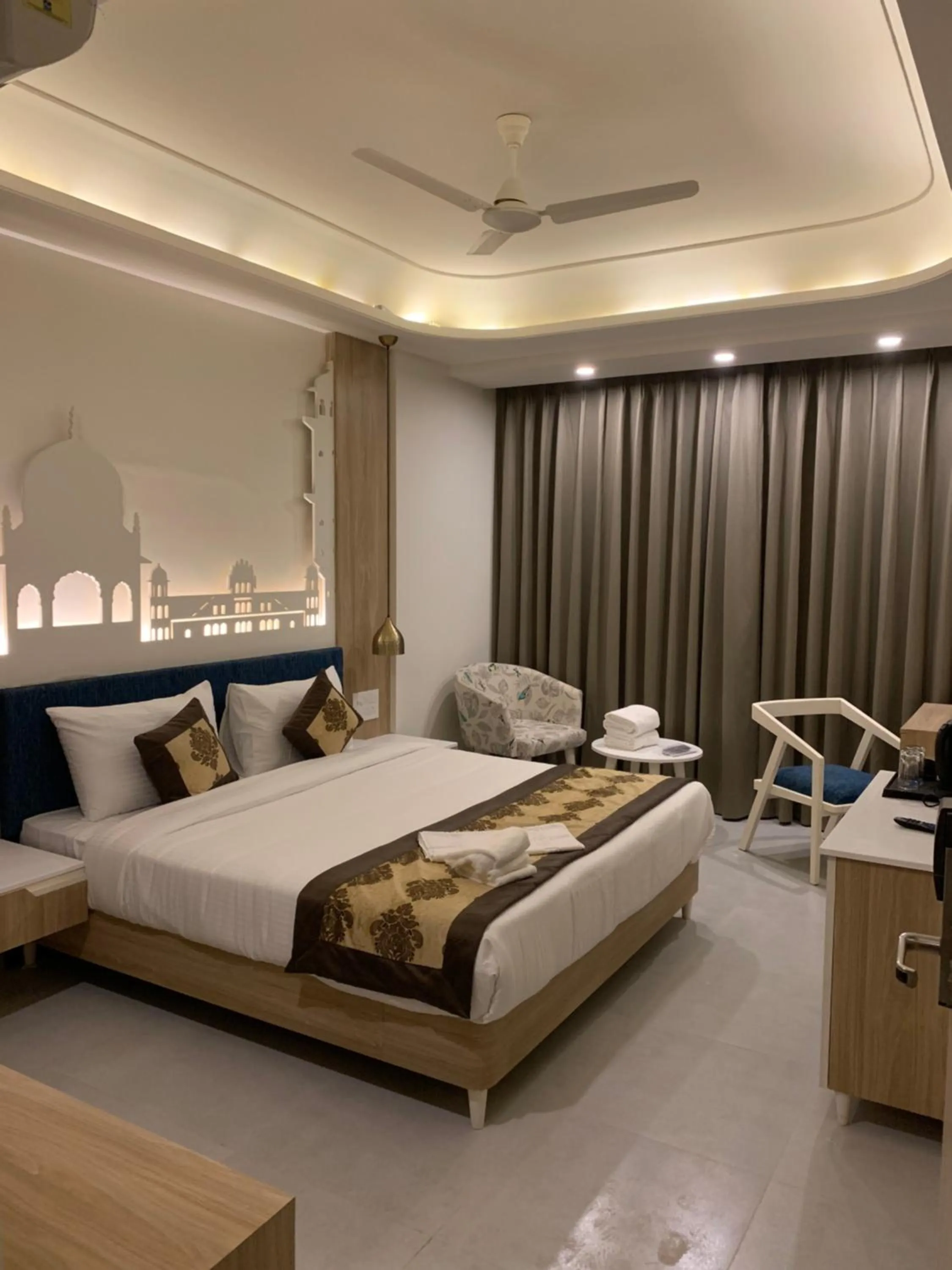 Bed in Hotel Ratangarh Palace