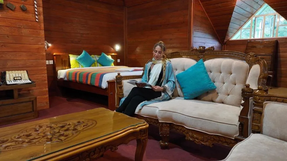 Bed in Mandaram Eco Resort