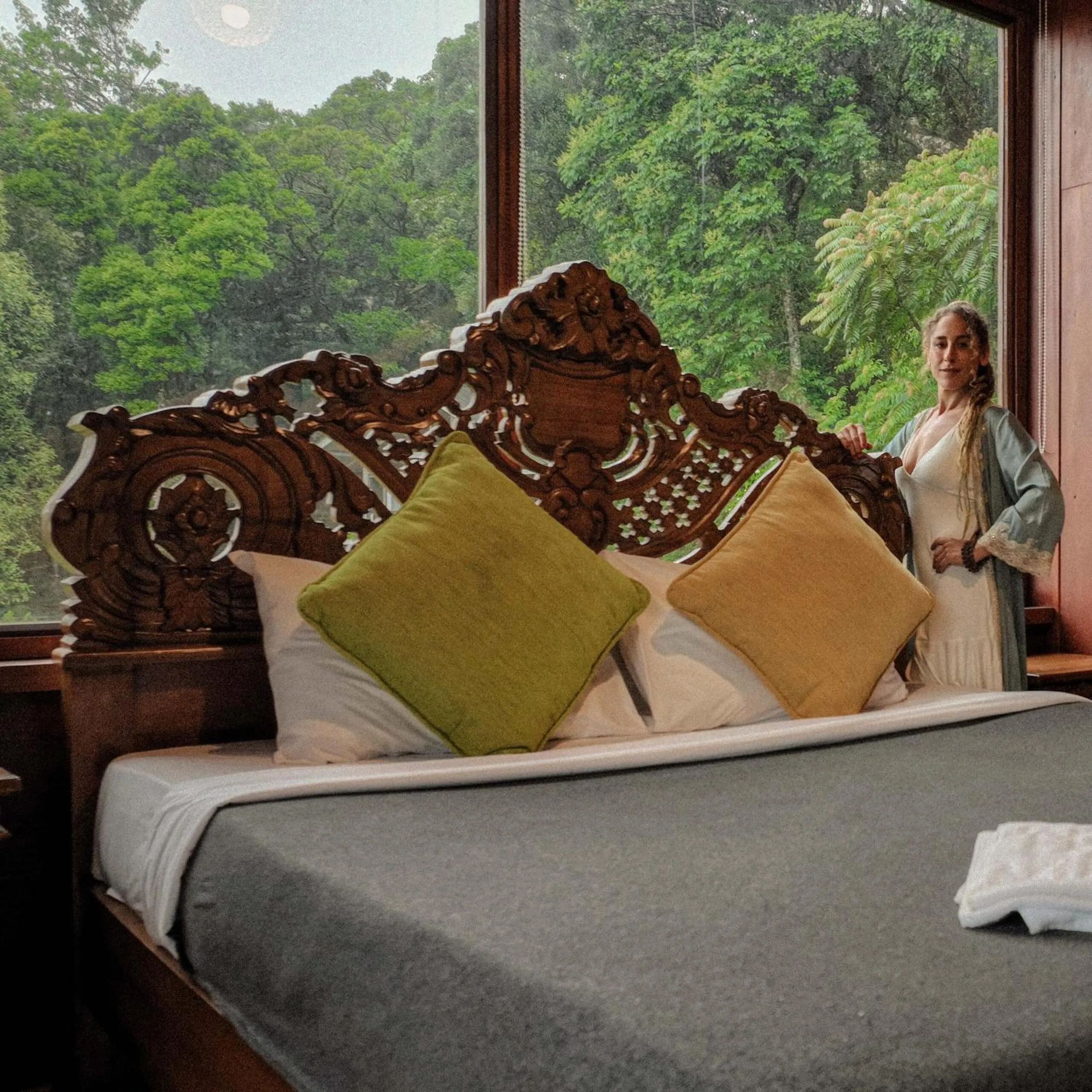 Bed in Mandaram Eco Resort