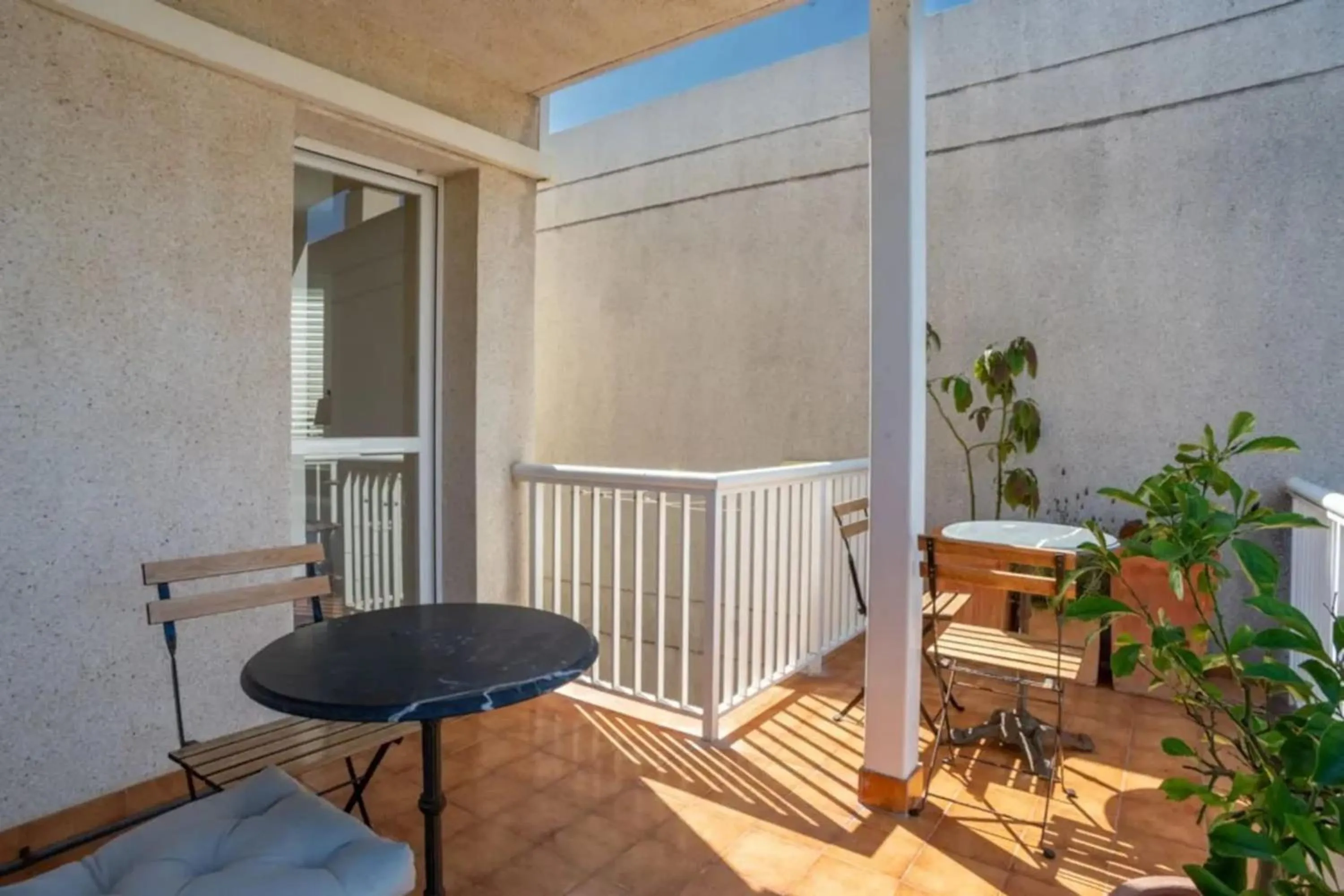 Balcony/Terrace in Comfortable House in Sitges with Shared Pool