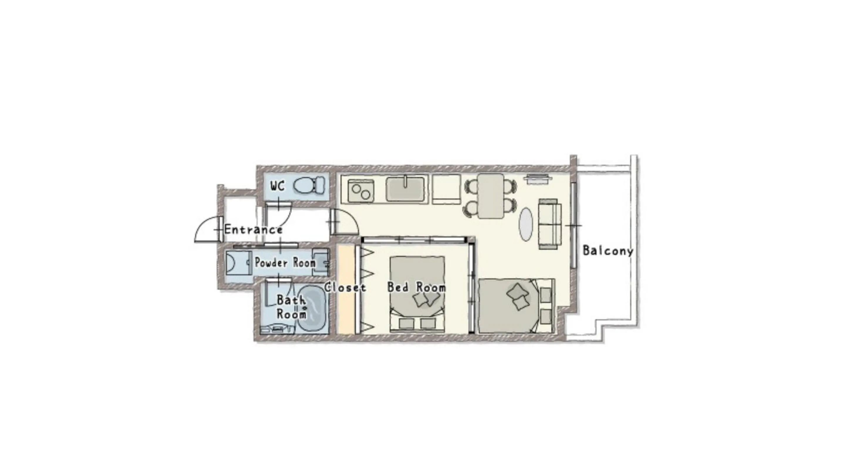 Floor plan in BON Condominium Umeda