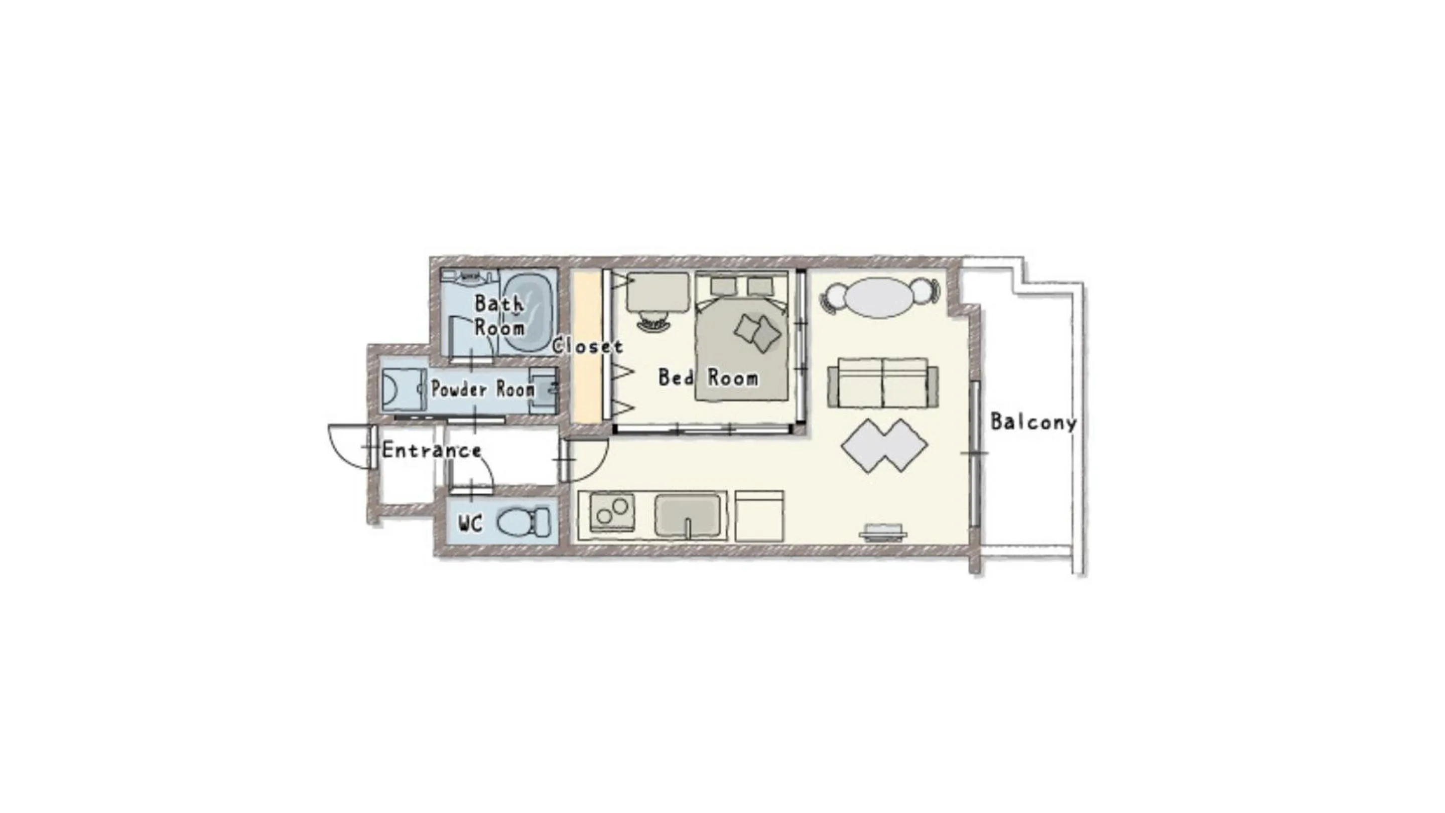 Floor plan in BON Condominium Umeda