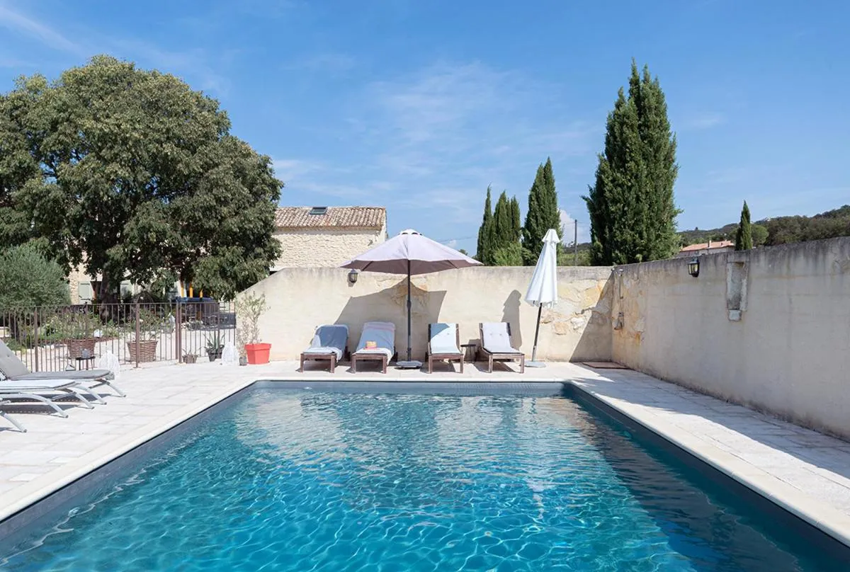 Pool view in Le Mas de la Javone
