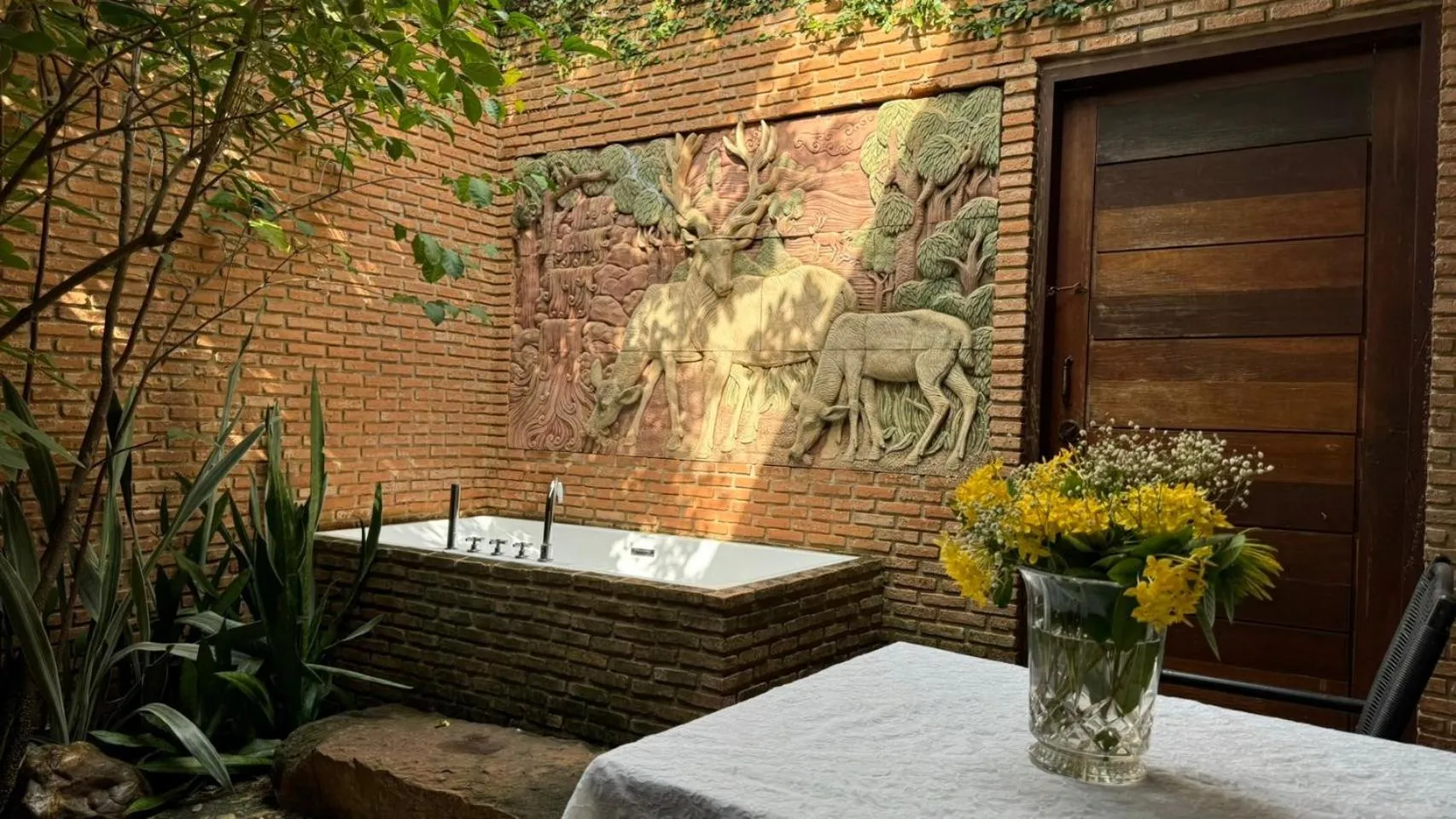 Open Air Bath in Cattani's Riverside Home
