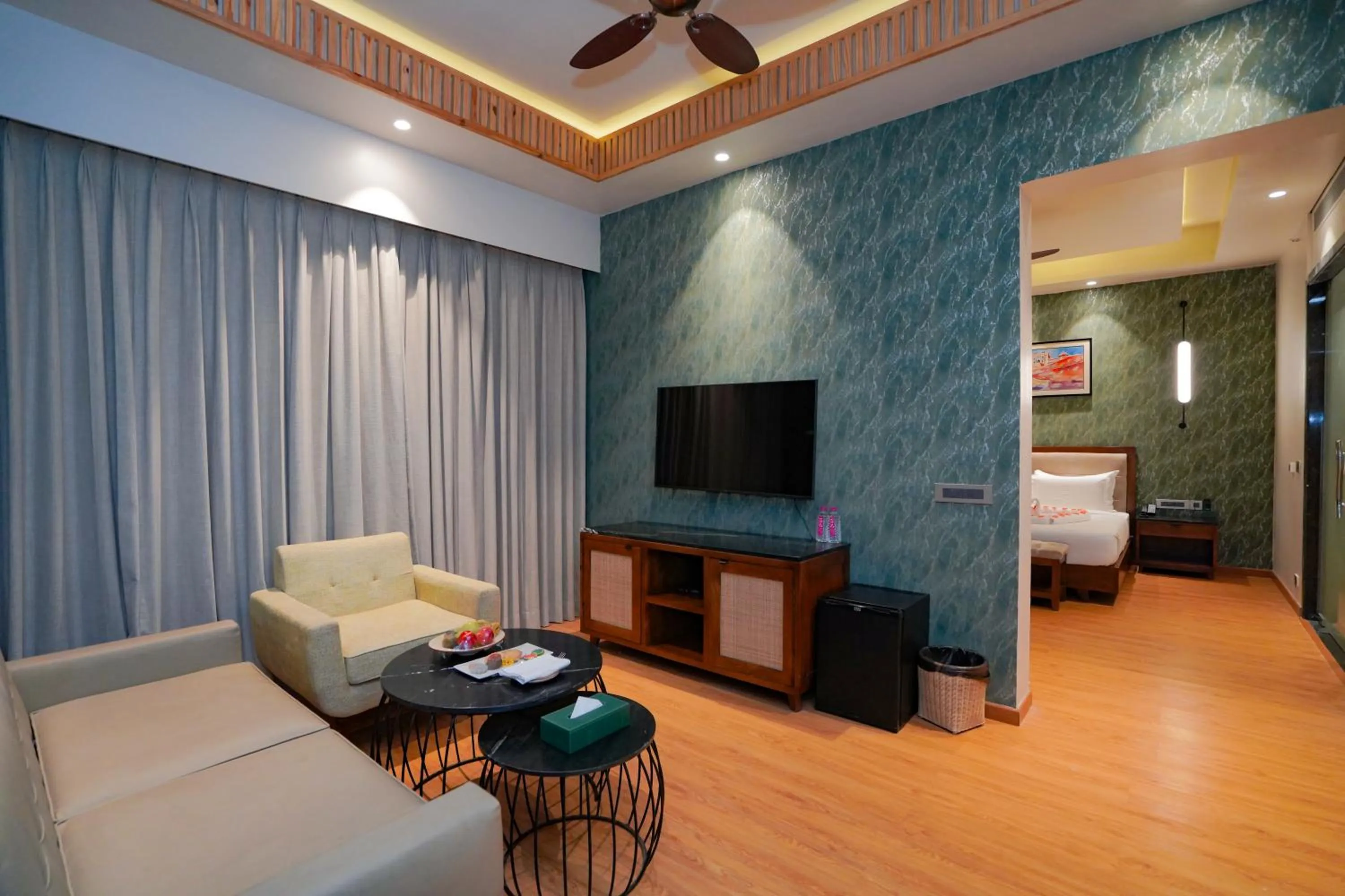 Living room, Bed in Pushkara Resort and Spa, Pushkar