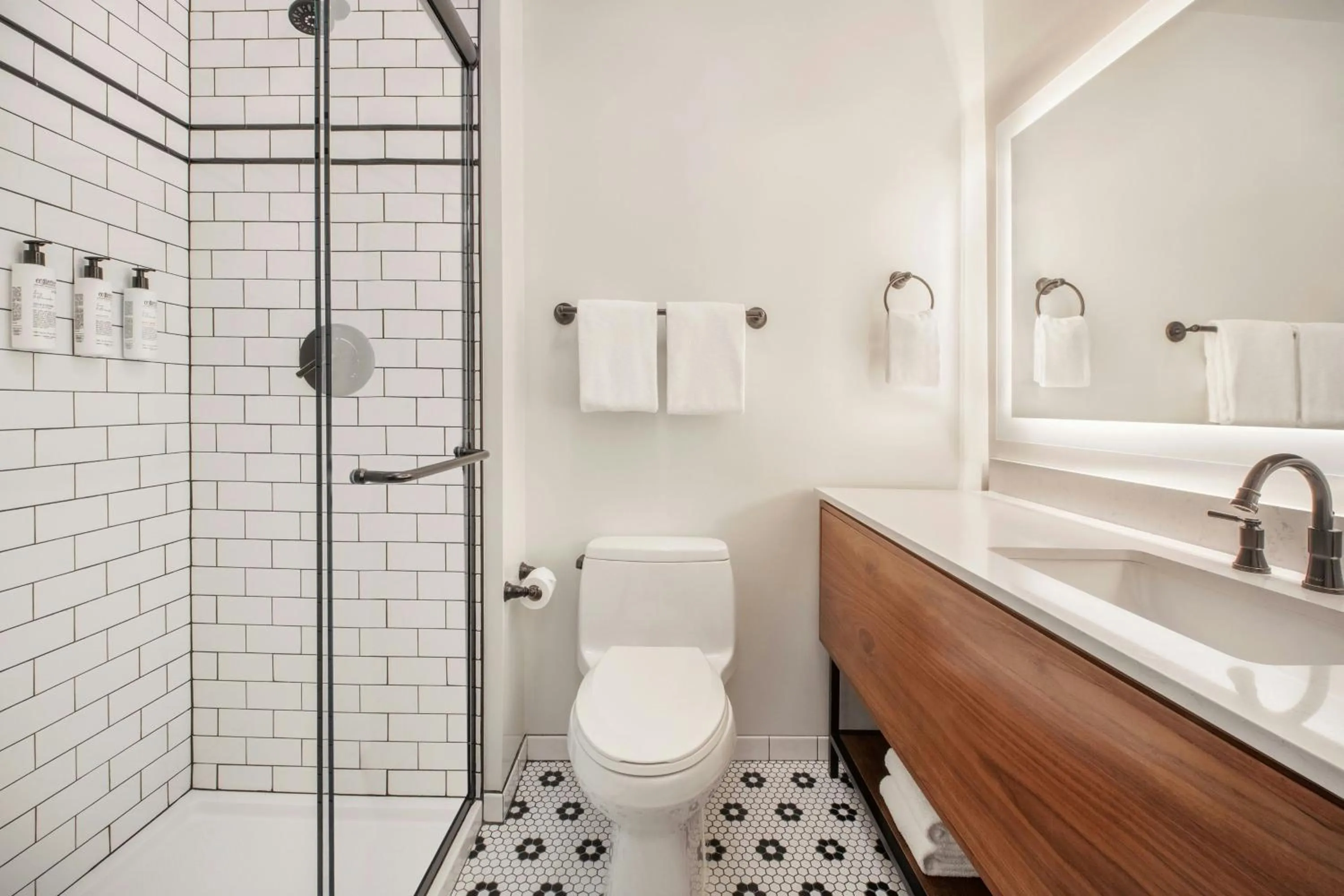 Bathroom in FOUND Hotel, Santa Monica, Series by Marriott