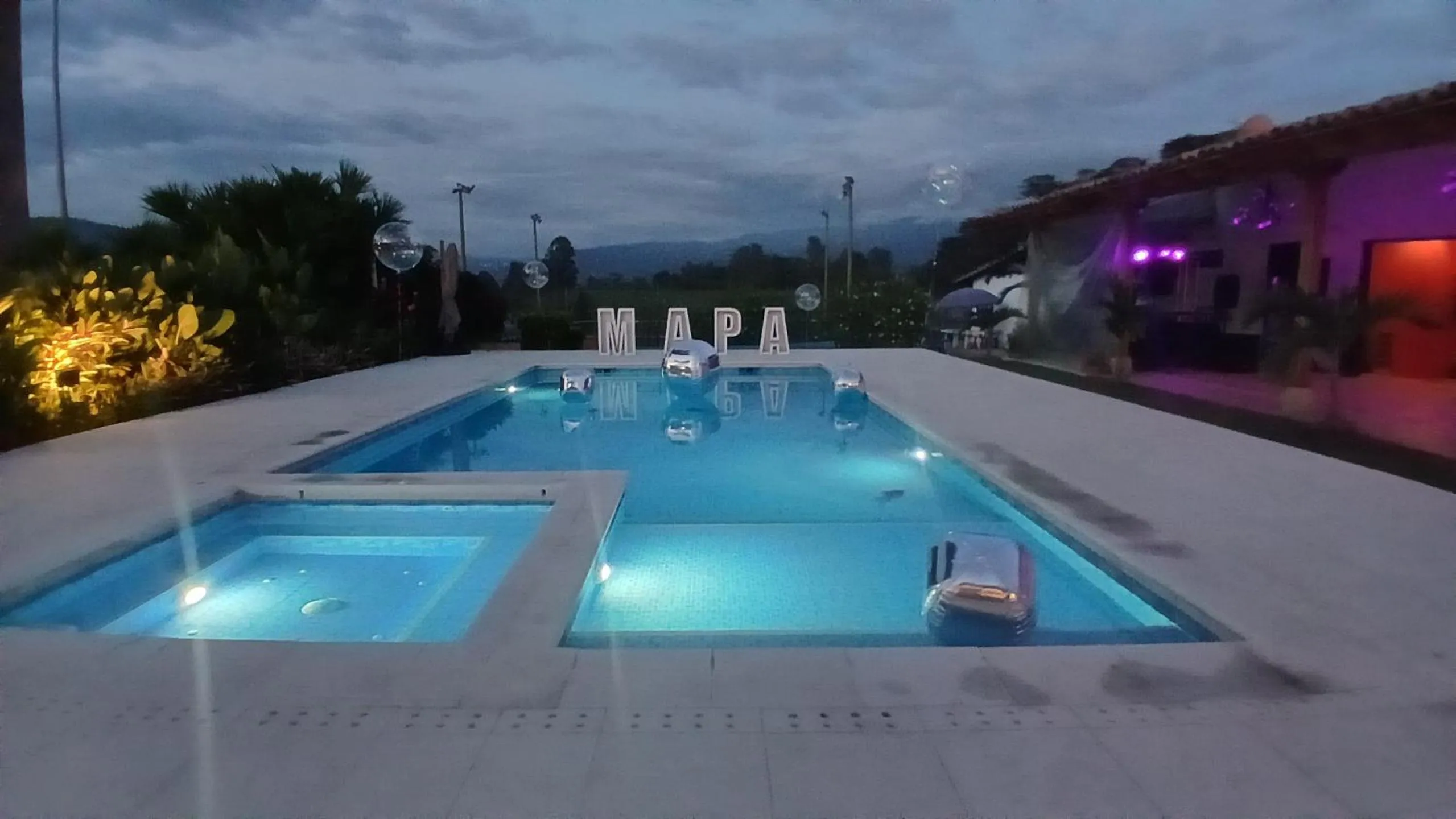 Pool view in Hotel Hacienda El Novillero