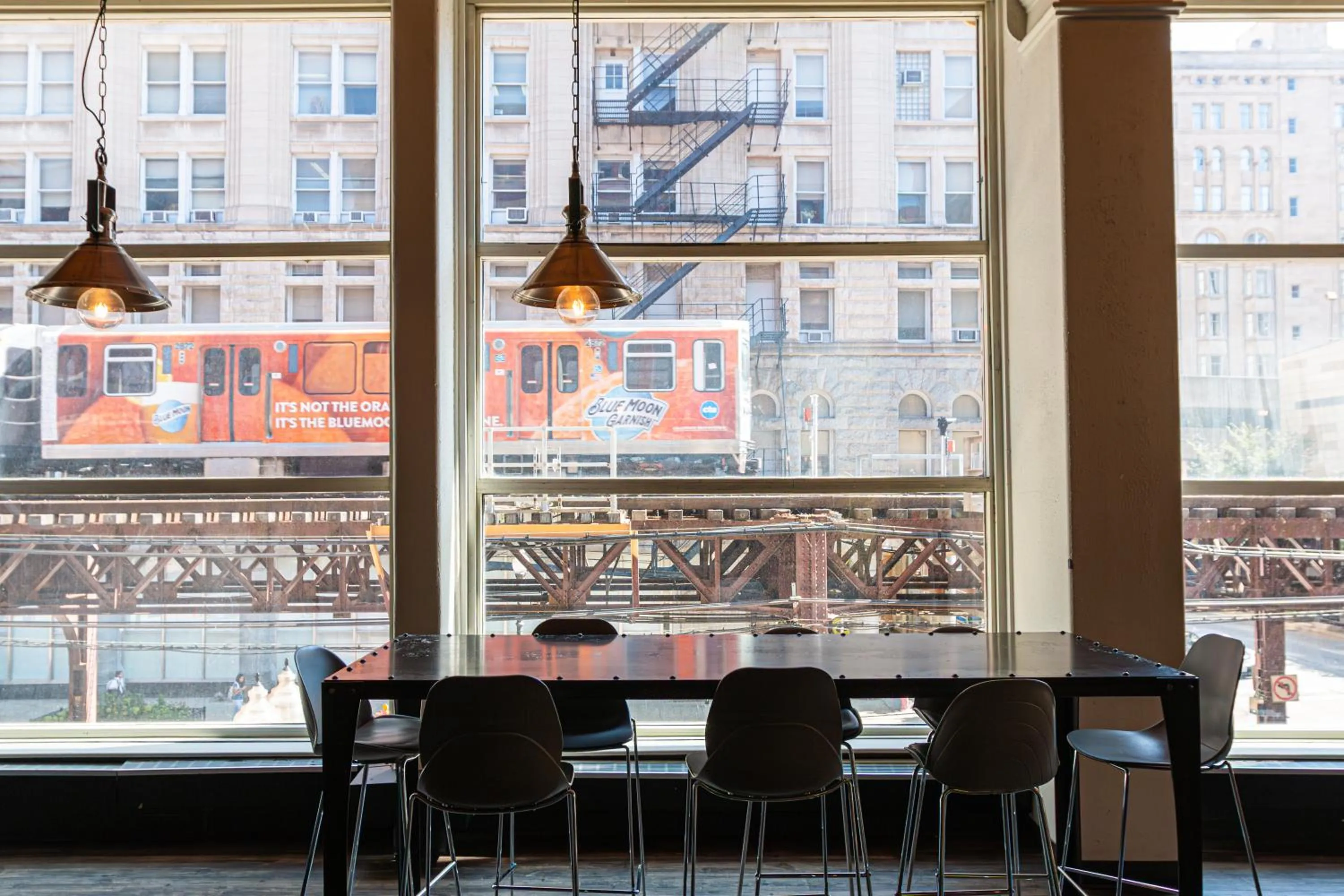 Dining area in HI Chicago Hostel