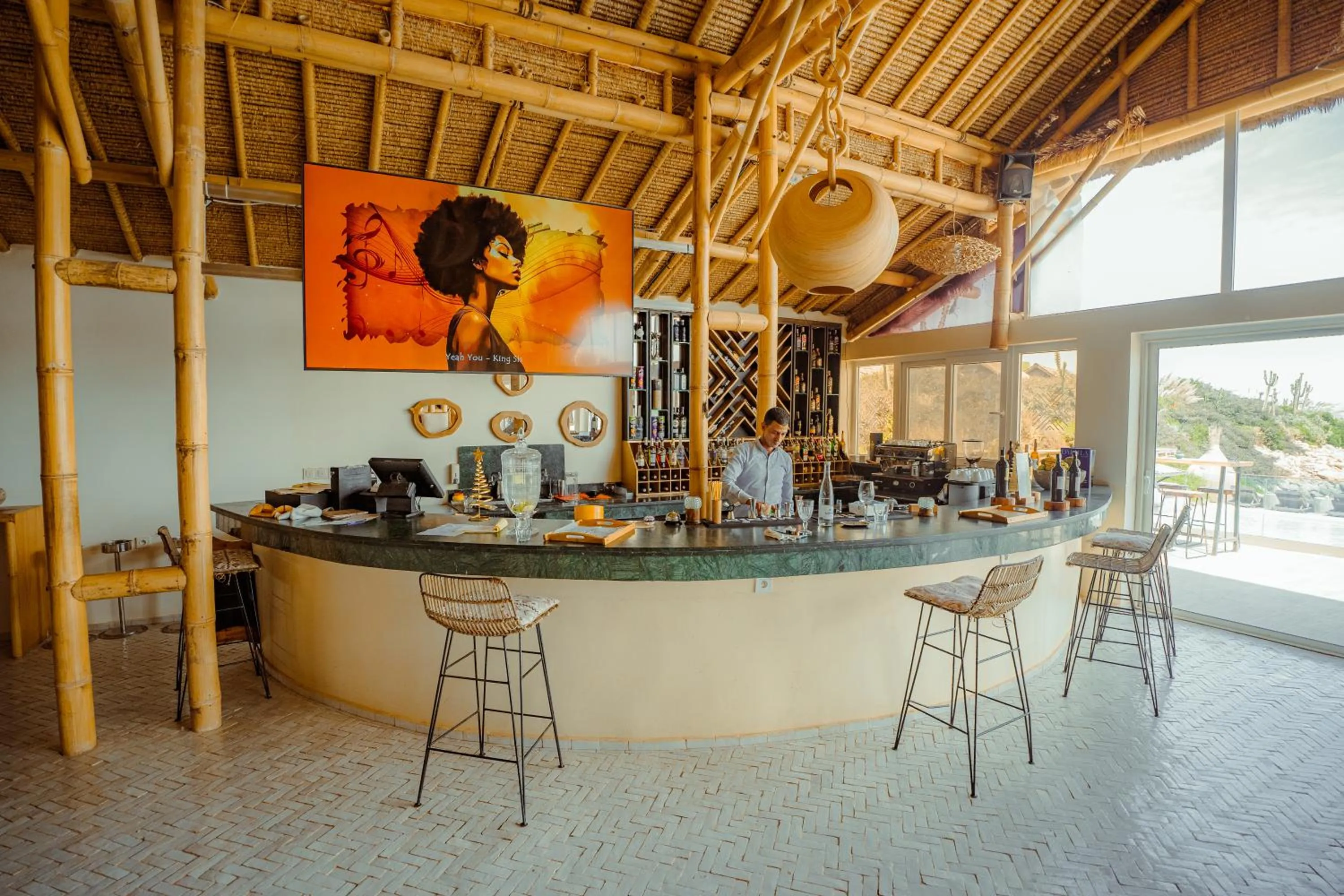 Lounge or bar in La Crique Nature & Spa