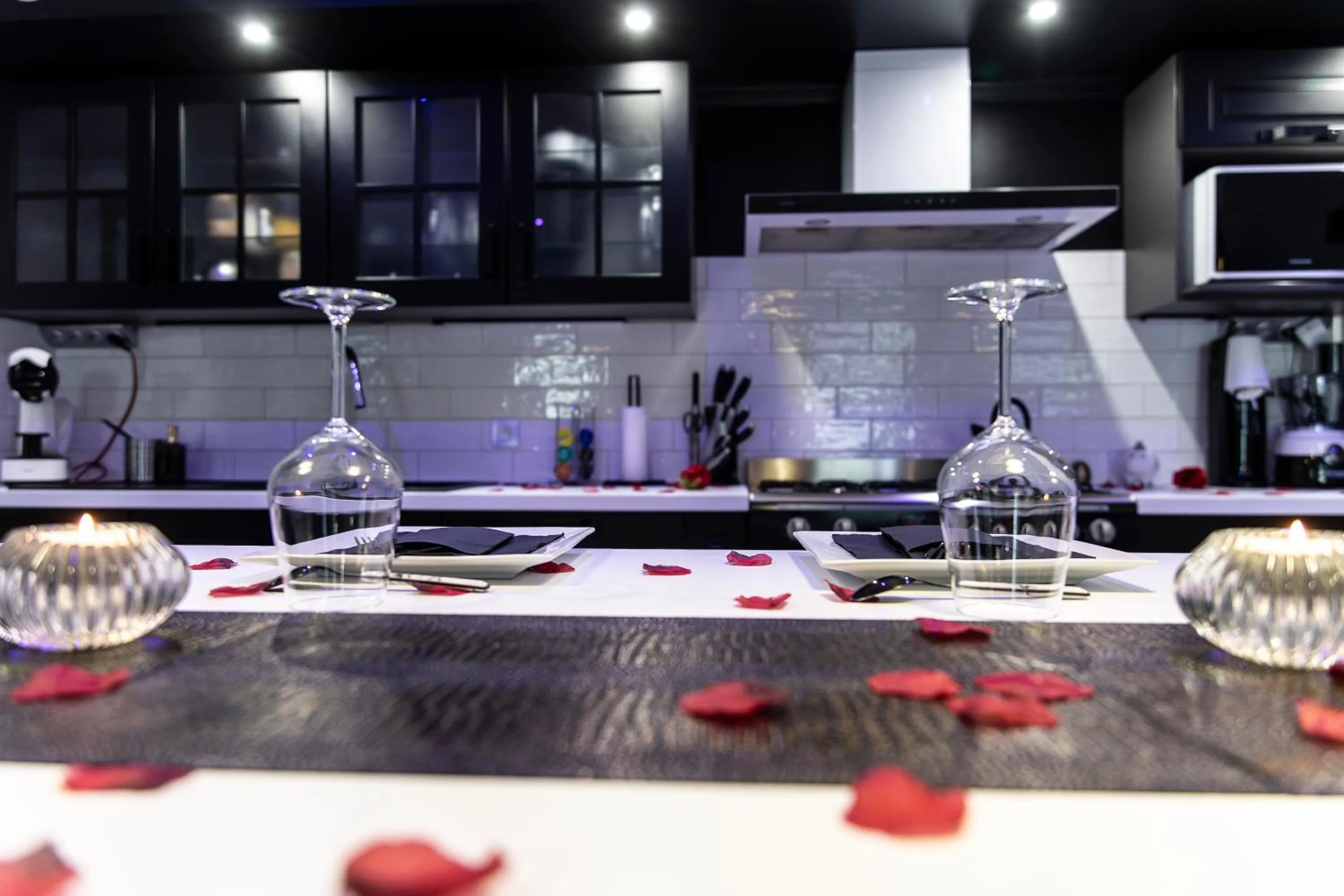 kitchen in Gite & Spa Privatif Glam'88 - Vosges