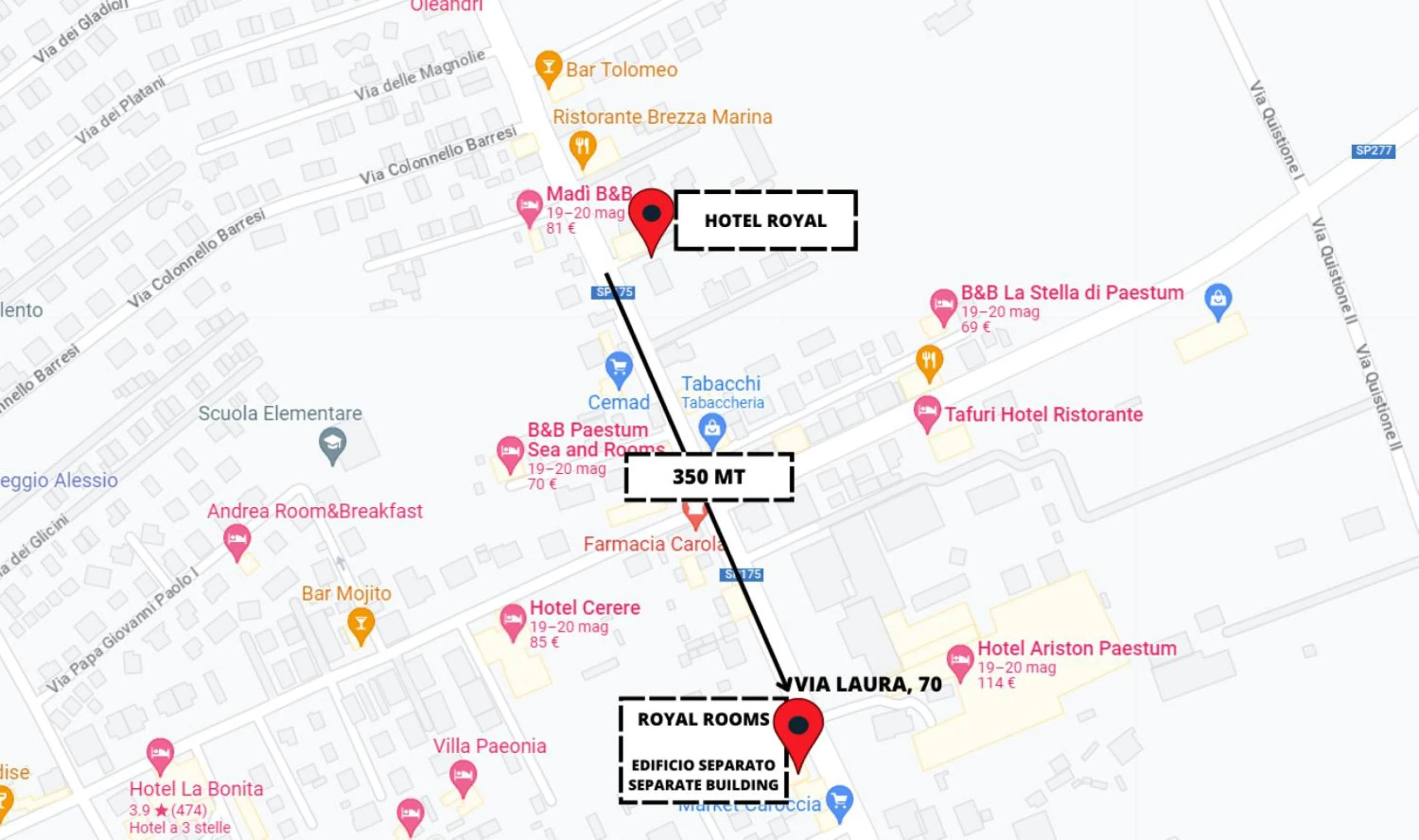 Property building in Hotel Royal Paestum