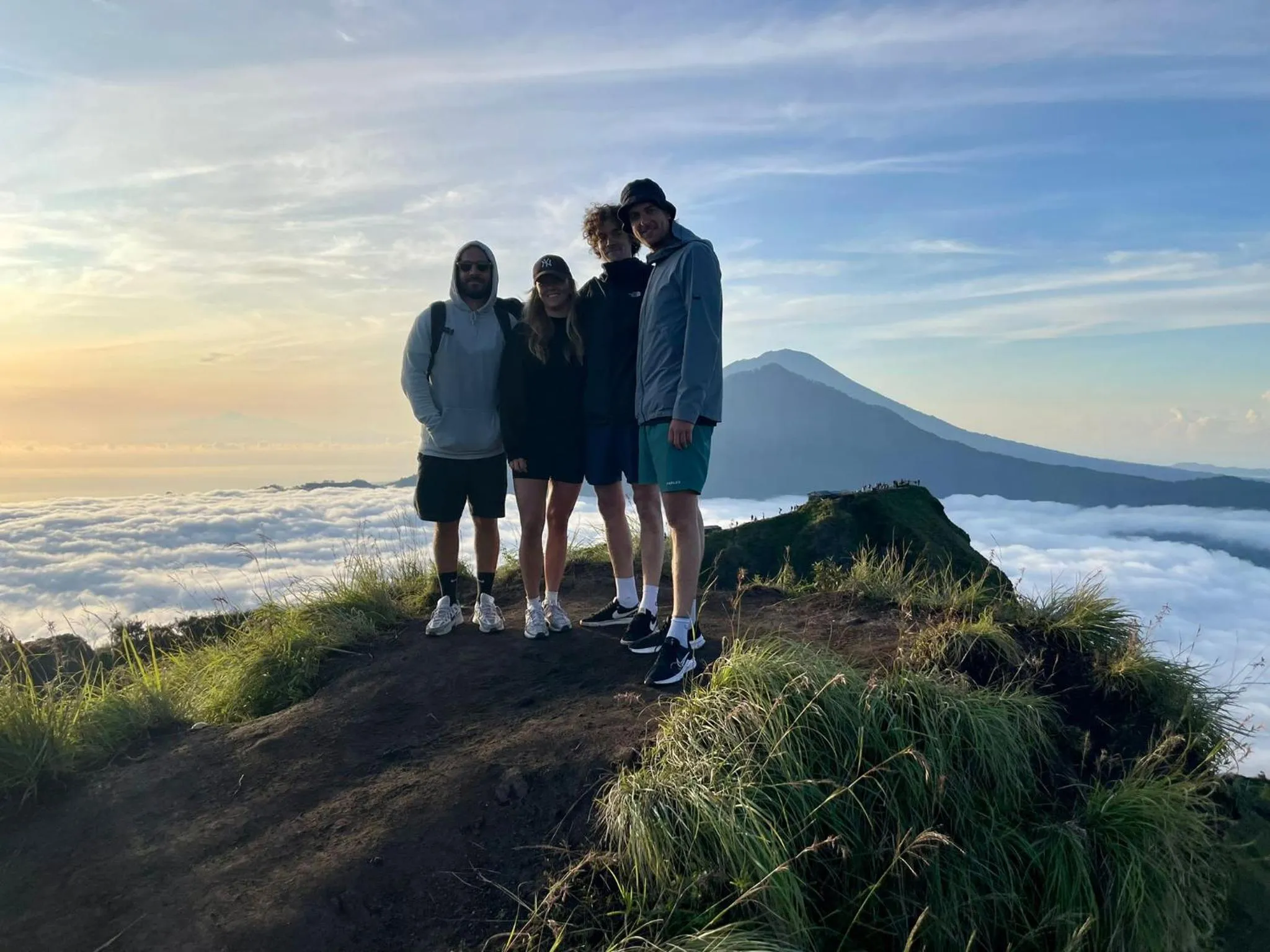 People in Batur lake view