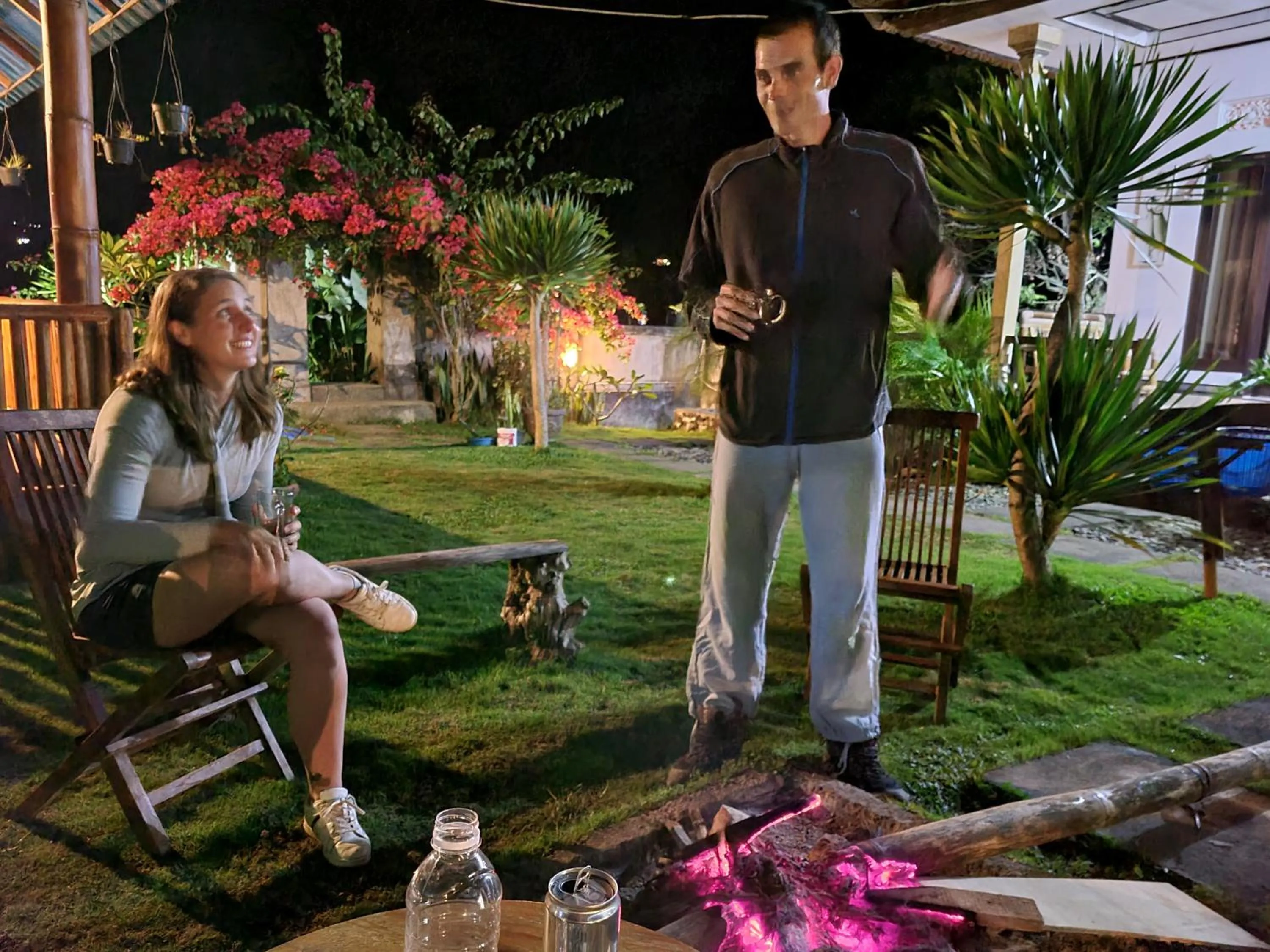 People in Batur lake view