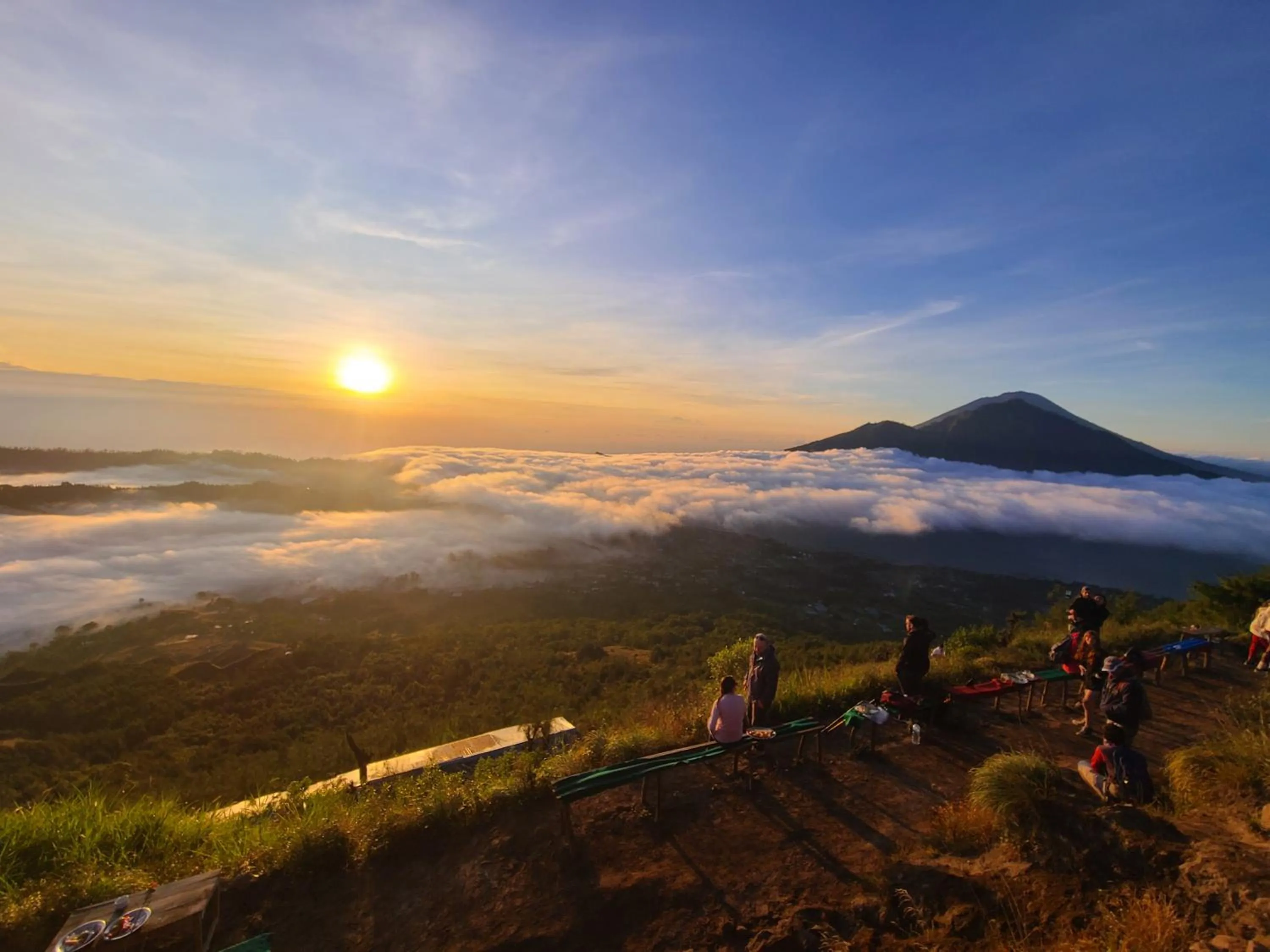 Natural landscape in Batur lake view