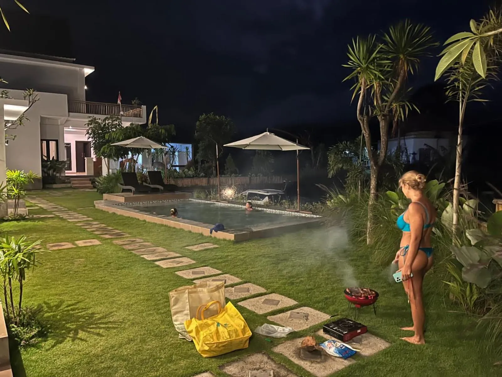 Night in Batur lake view