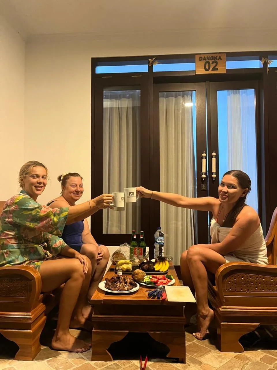 People in Batur lake view