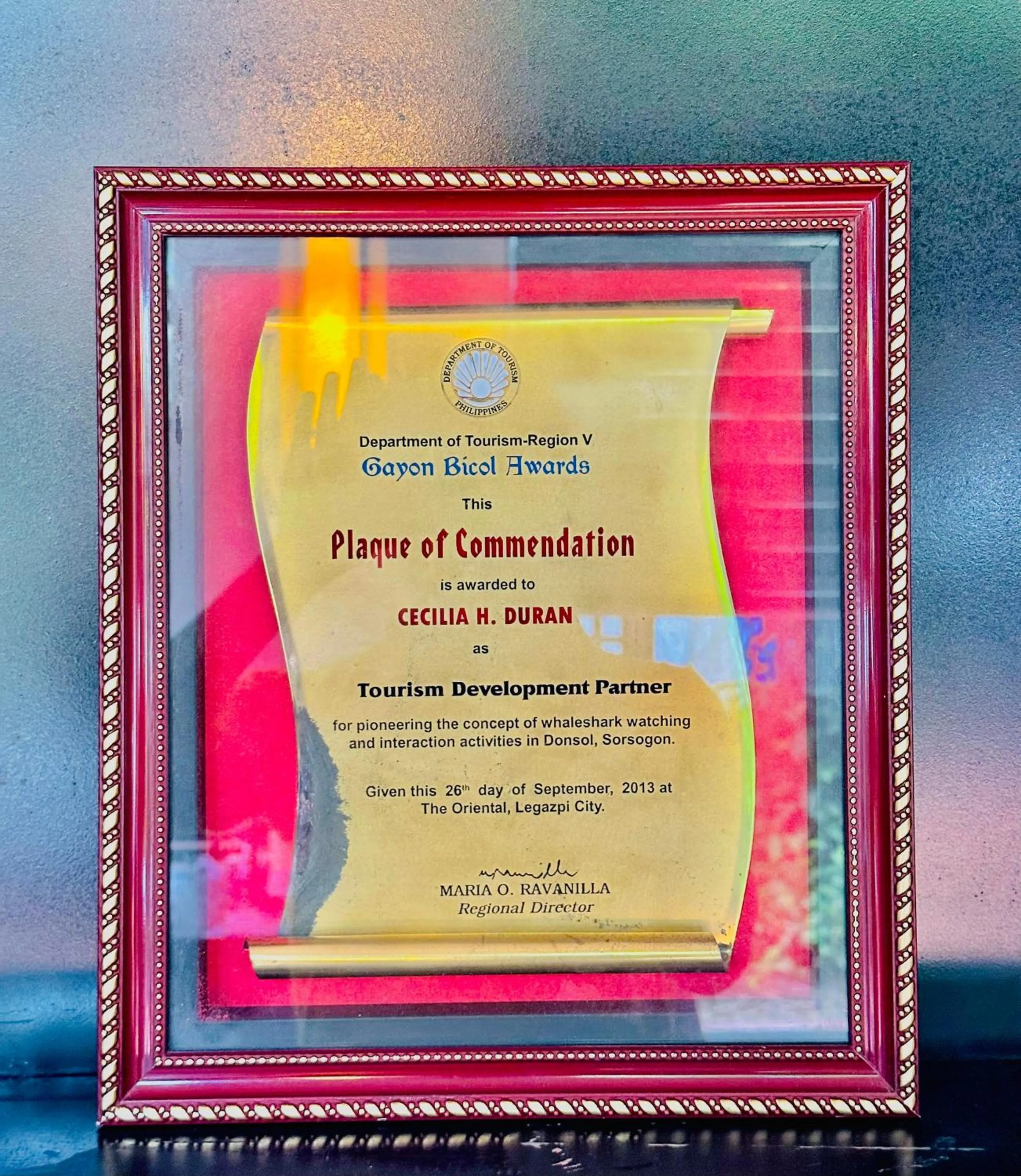 Certificate/Award in Fernando's Hotel