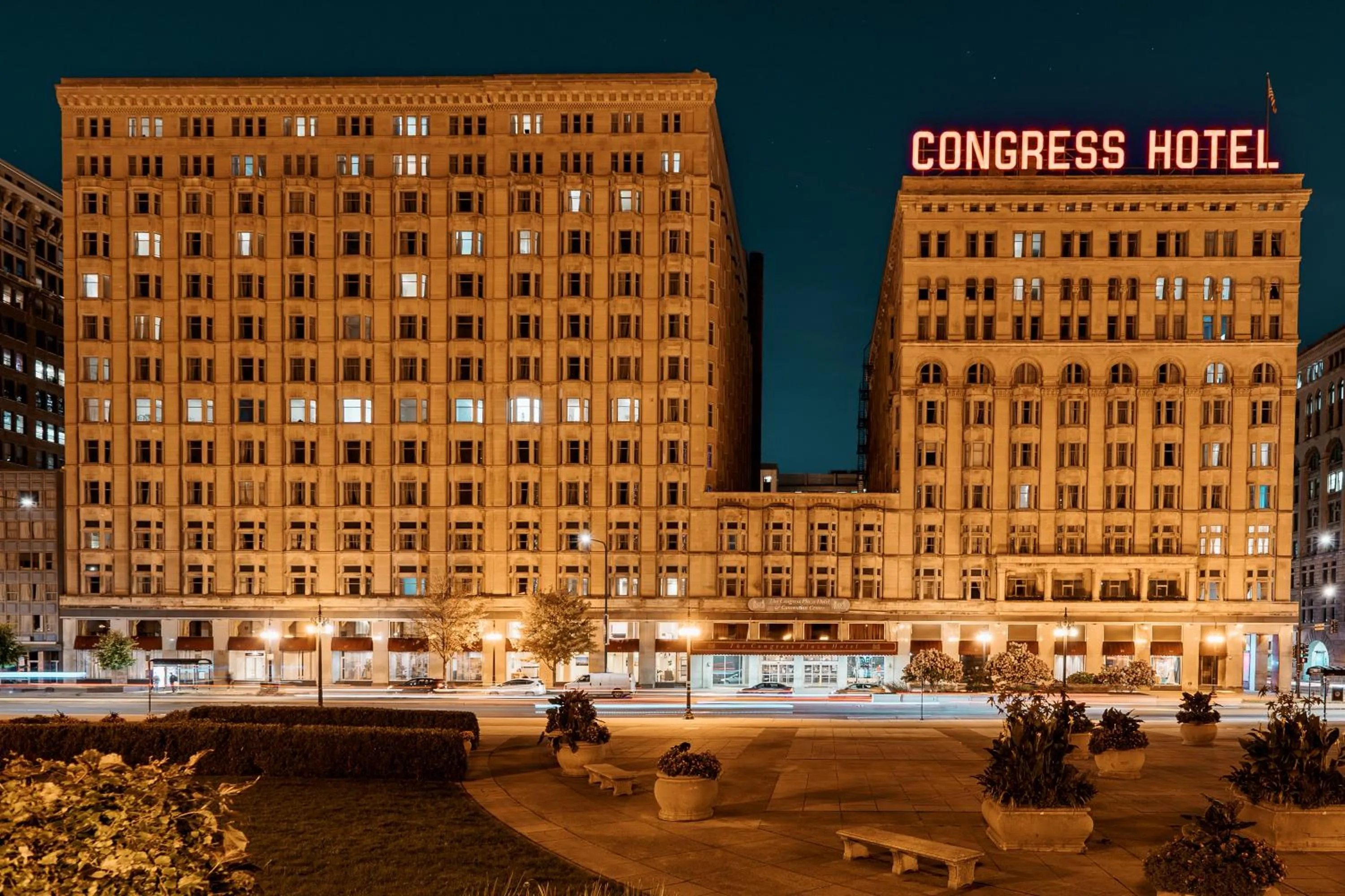Property building in Congress Plaza Hotel Chicago