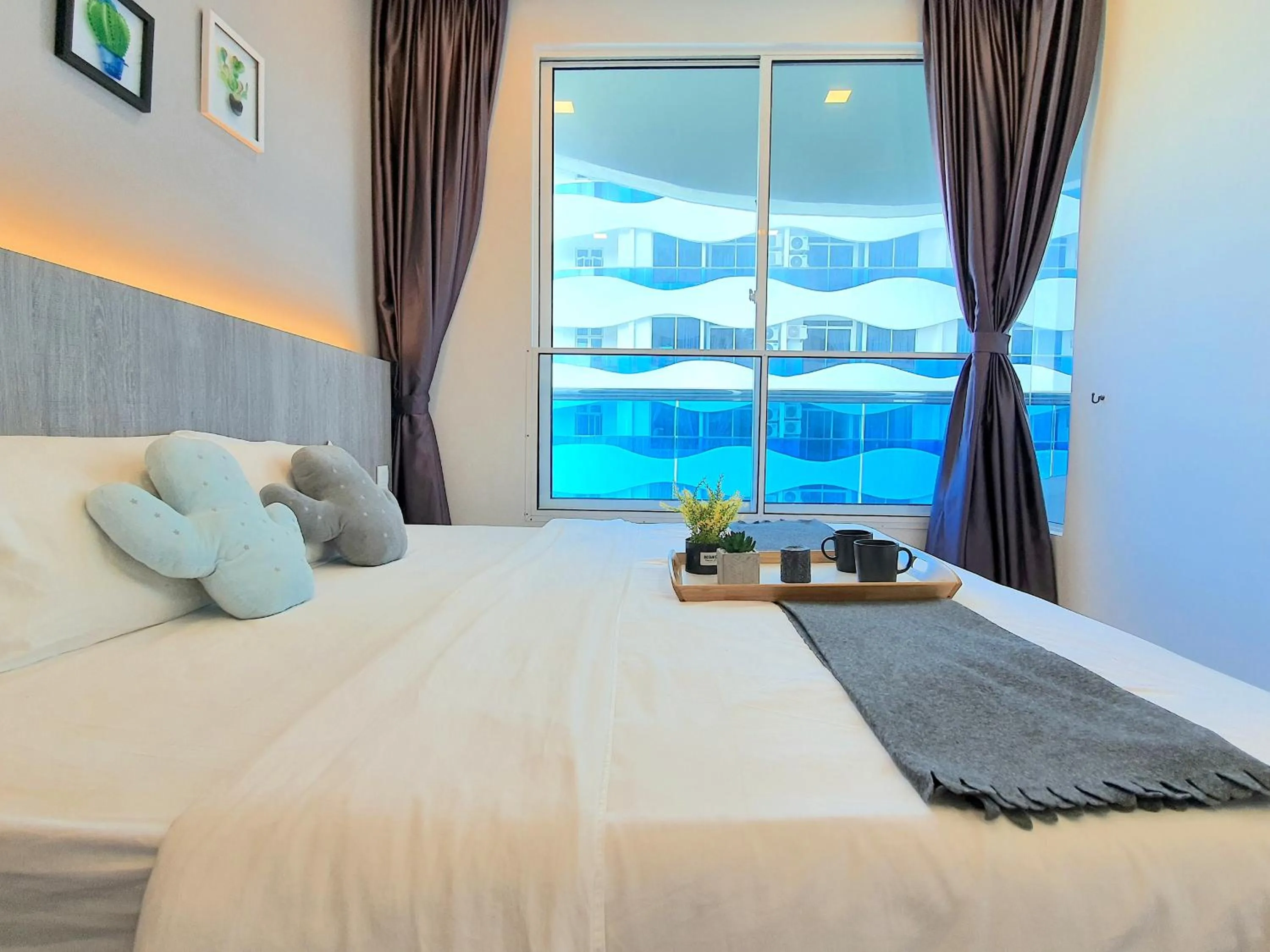 Bed in The Wave Suites Melaka